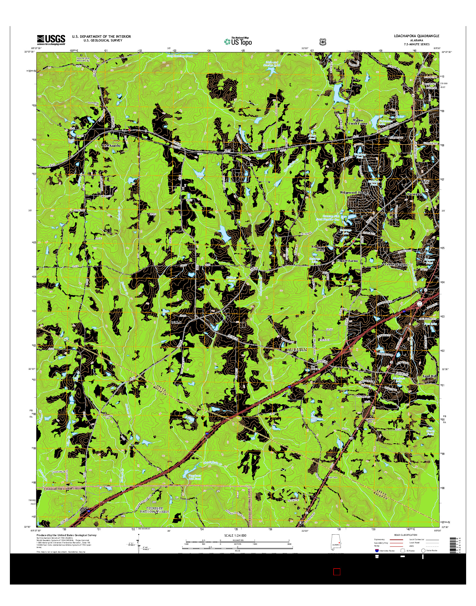 USGS US TOPO 7.5-MINUTE MAP FOR LOACHAPOKA, AL 2014