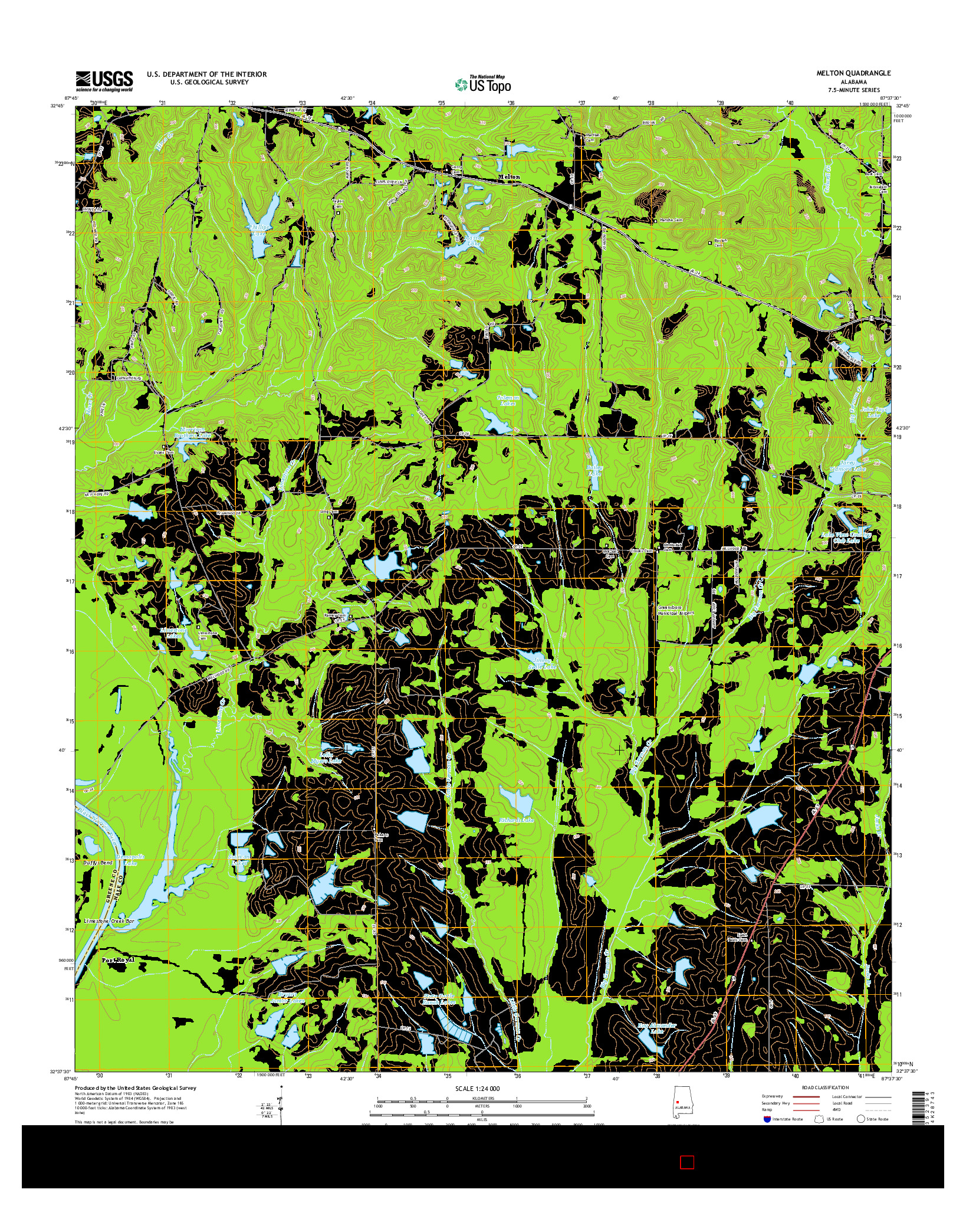 USGS US TOPO 7.5-MINUTE MAP FOR MELTON, AL 2014