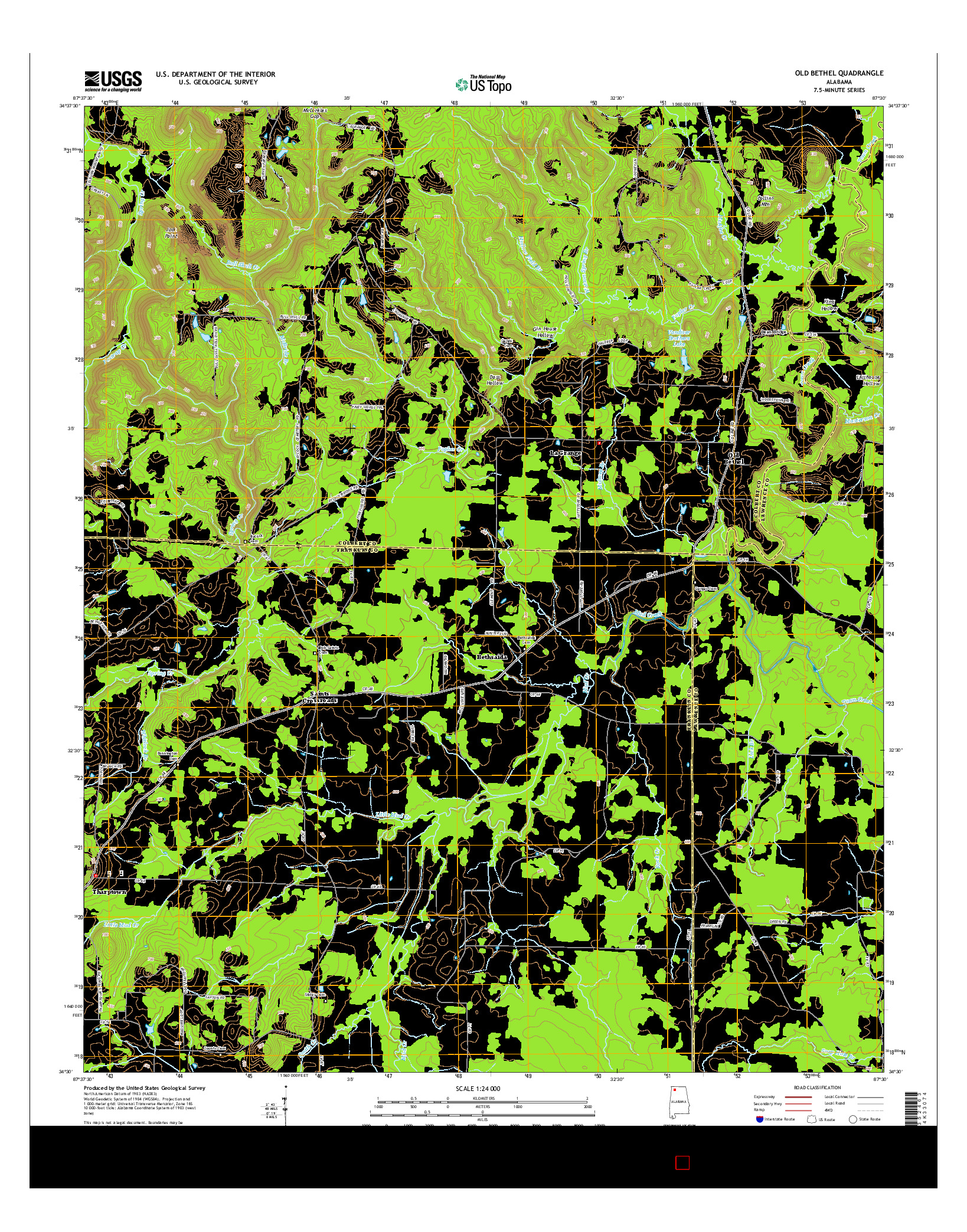 USGS US TOPO 7.5-MINUTE MAP FOR OLD BETHEL, AL 2014