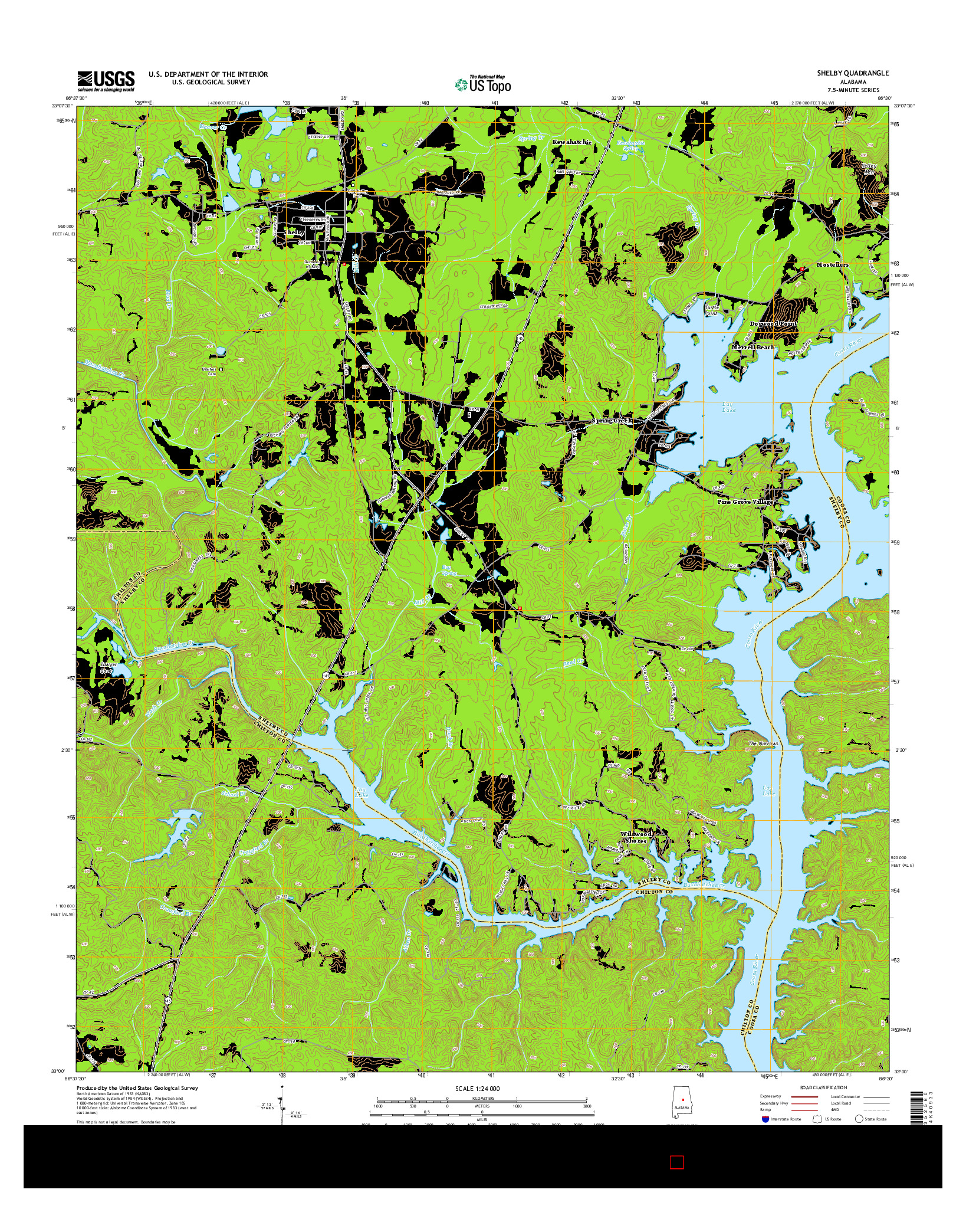 USGS US TOPO 7.5-MINUTE MAP FOR SHELBY, AL 2014