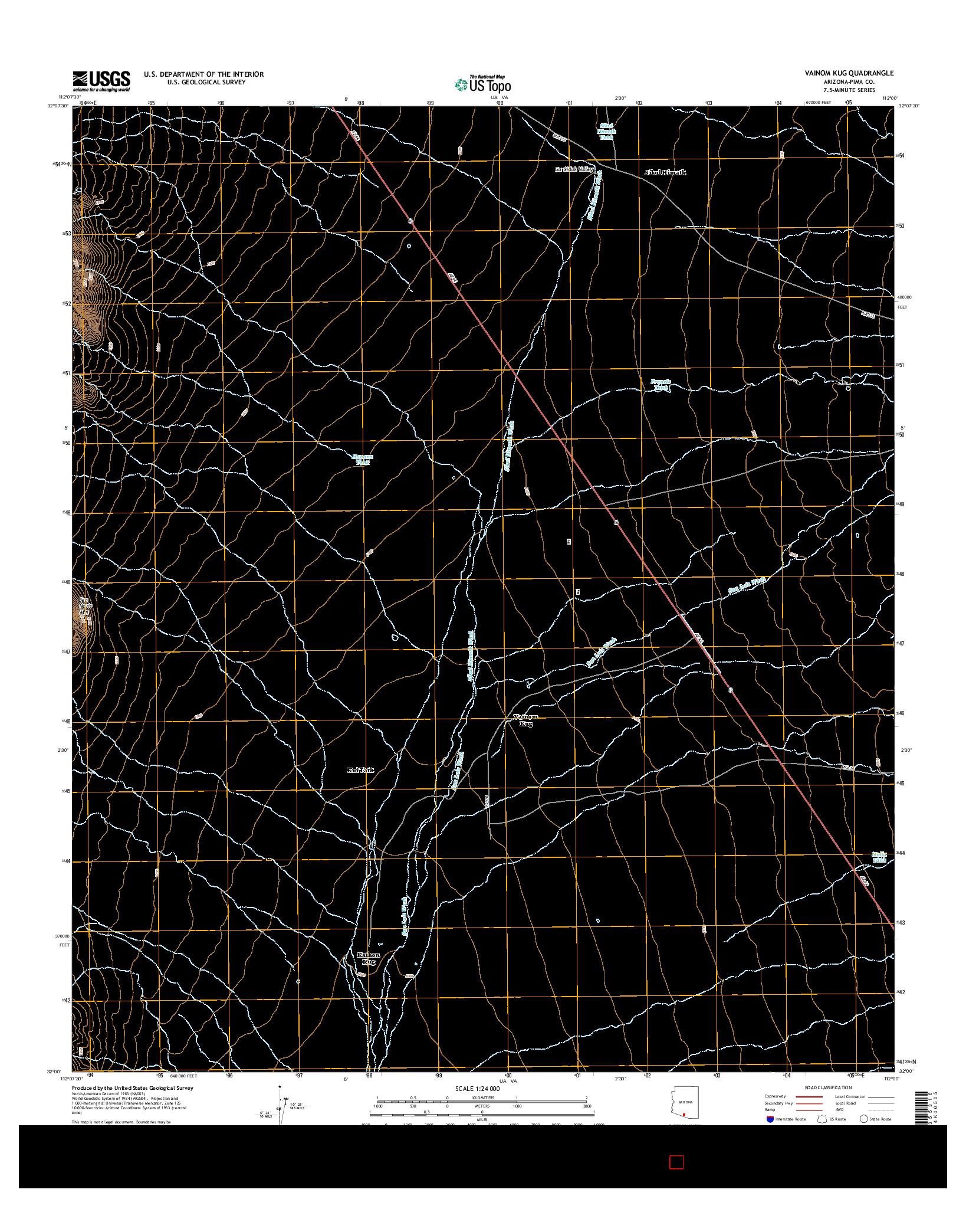 USGS US TOPO 7.5-MINUTE MAP FOR VAINOM KUG, AZ 2014