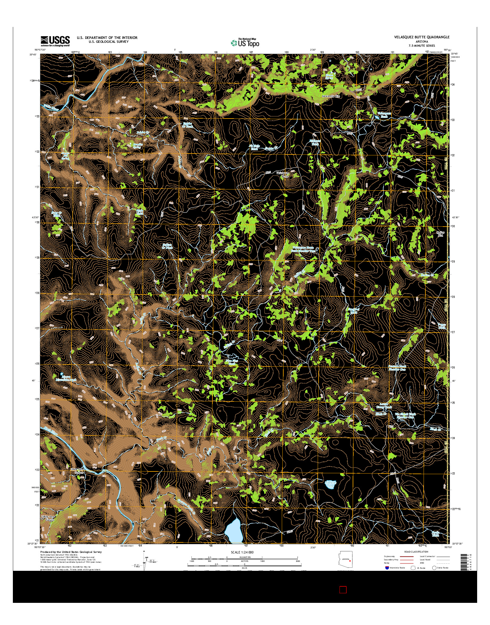 USGS US TOPO 7.5-MINUTE MAP FOR VELASQUEZ BUTTE, AZ 2014