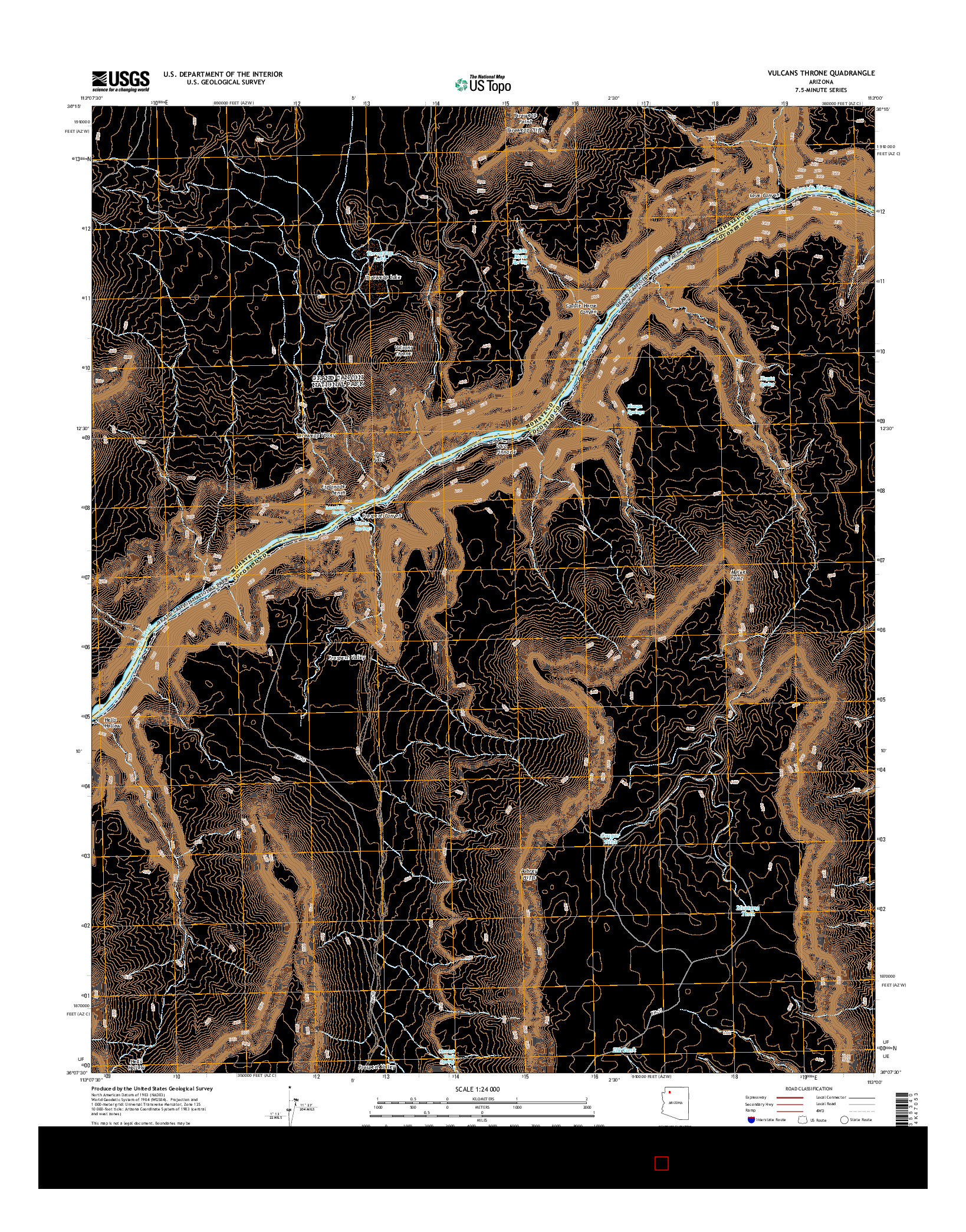 USGS US TOPO 7.5-MINUTE MAP FOR VULCANS THRONE, AZ 2014