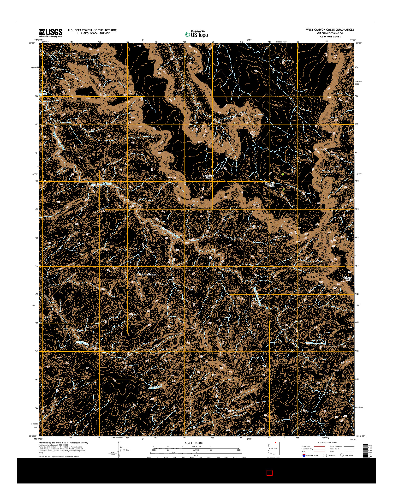 USGS US TOPO 7.5-MINUTE MAP FOR WEST CANYON CREEK, AZ 2014