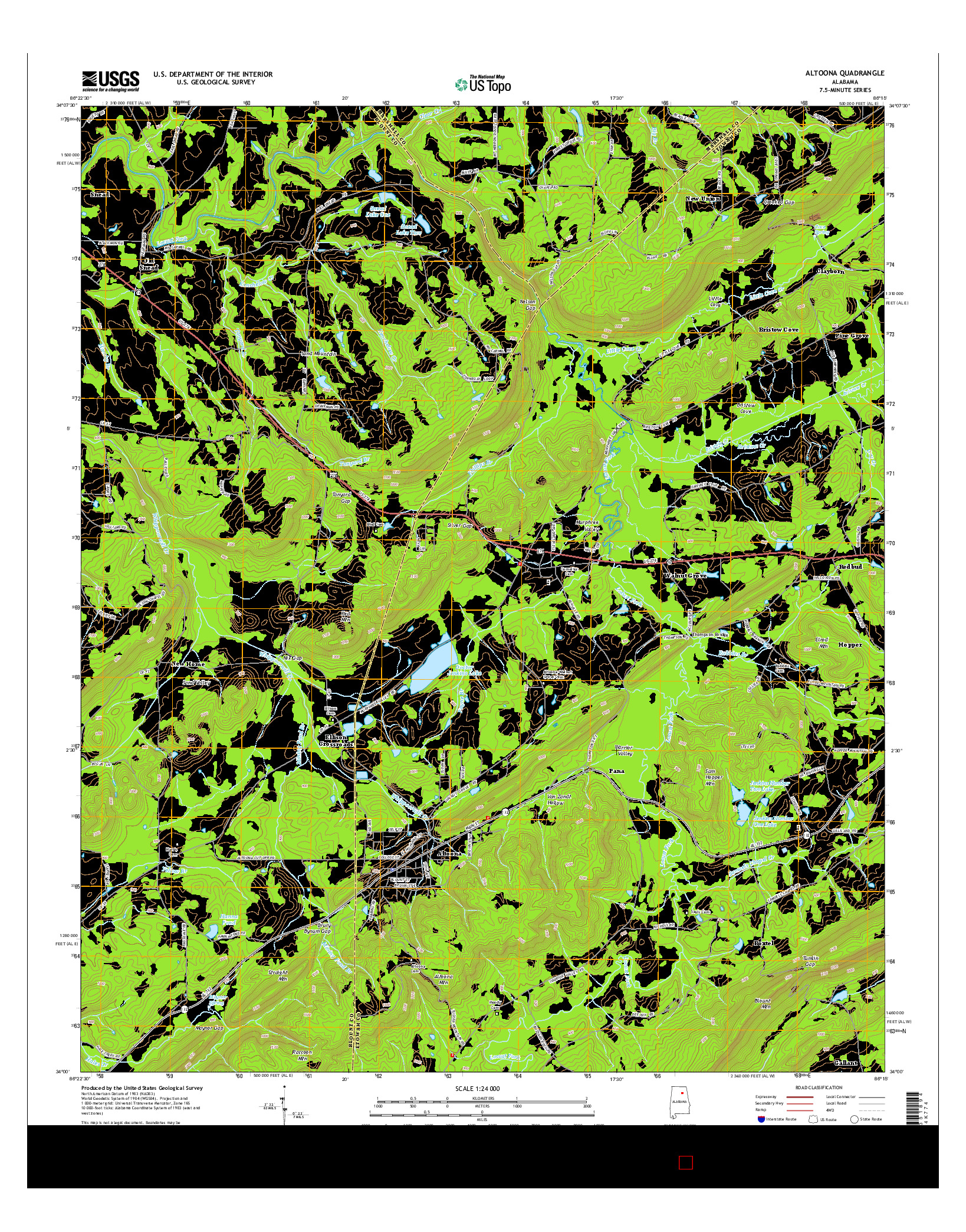 USGS US TOPO 7.5-MINUTE MAP FOR ALTOONA, AL 2014