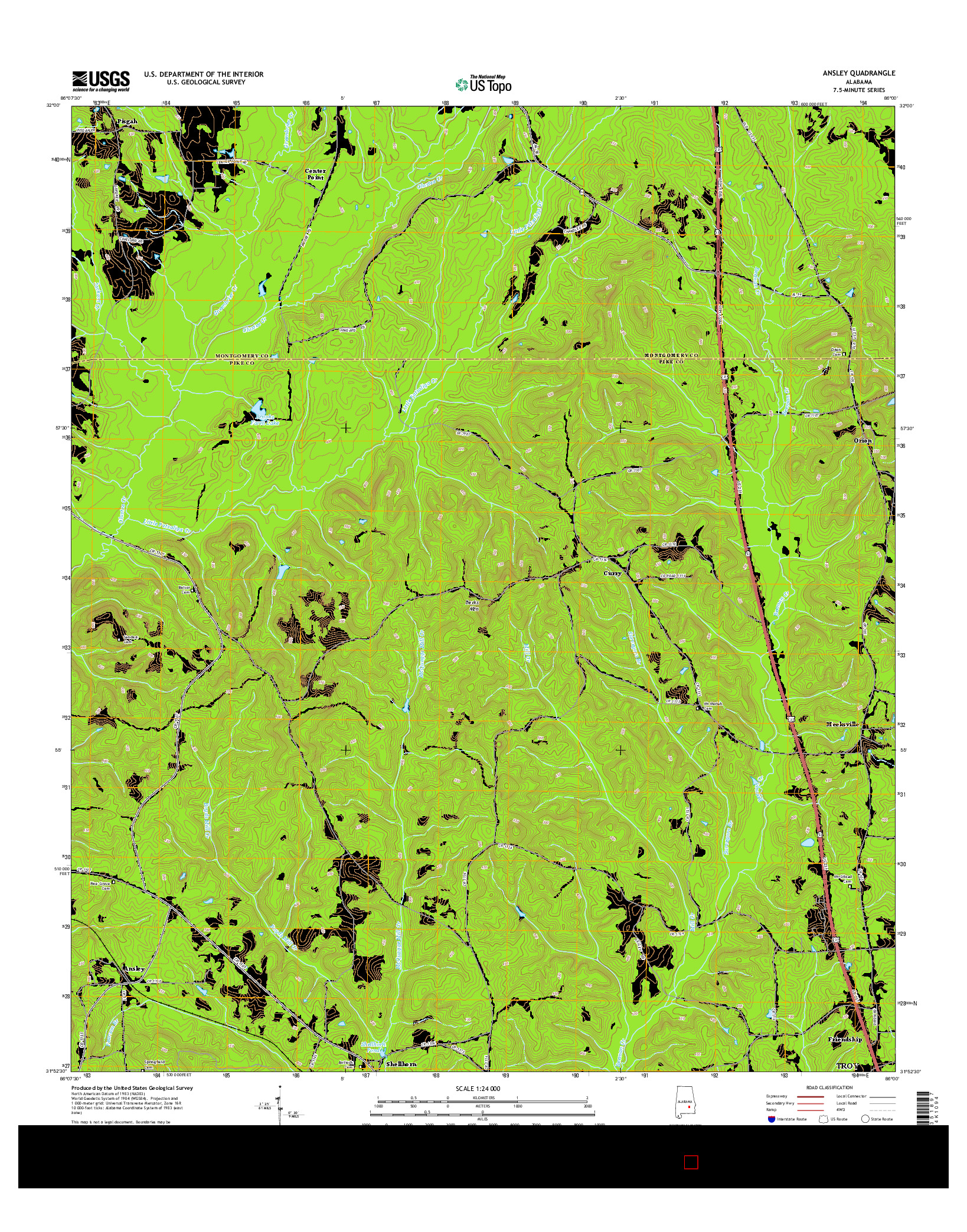 USGS US TOPO 7.5-MINUTE MAP FOR ANSLEY, AL 2014