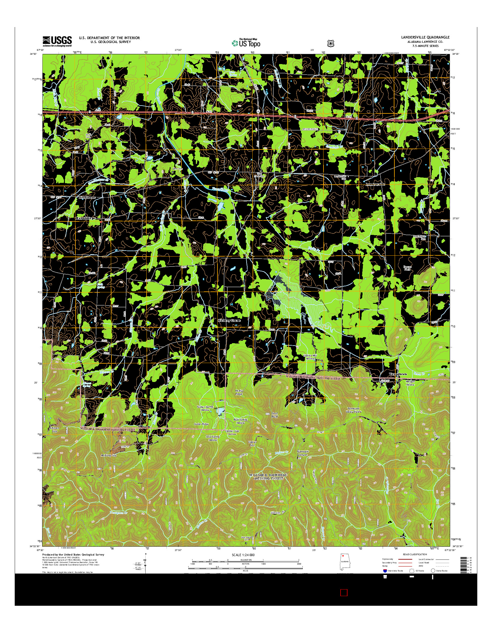 USGS US TOPO 7.5-MINUTE MAP FOR LANDERSVILLE, AL 2014