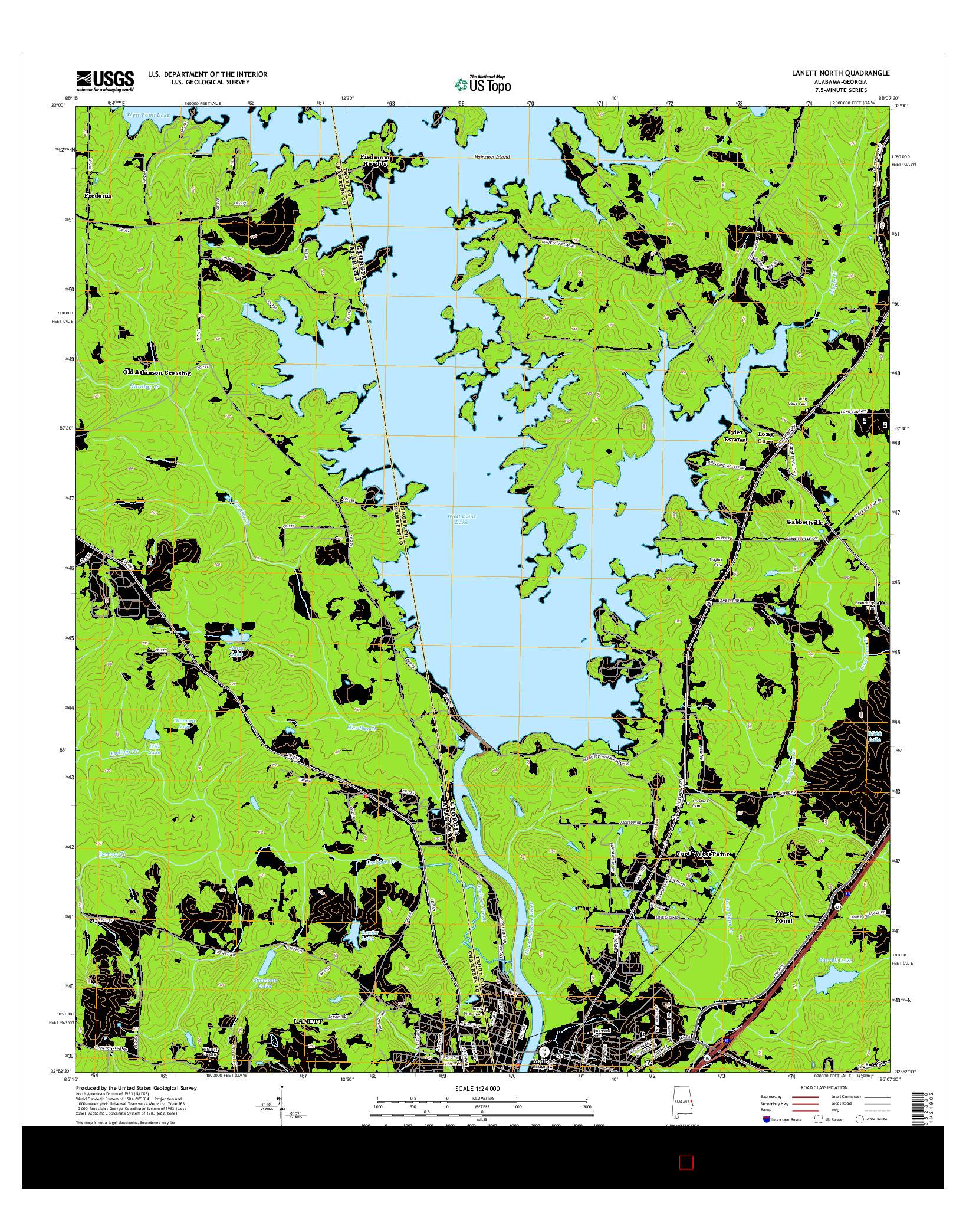 USGS US TOPO 7.5-MINUTE MAP FOR LANETT NORTH, AL-GA 2014