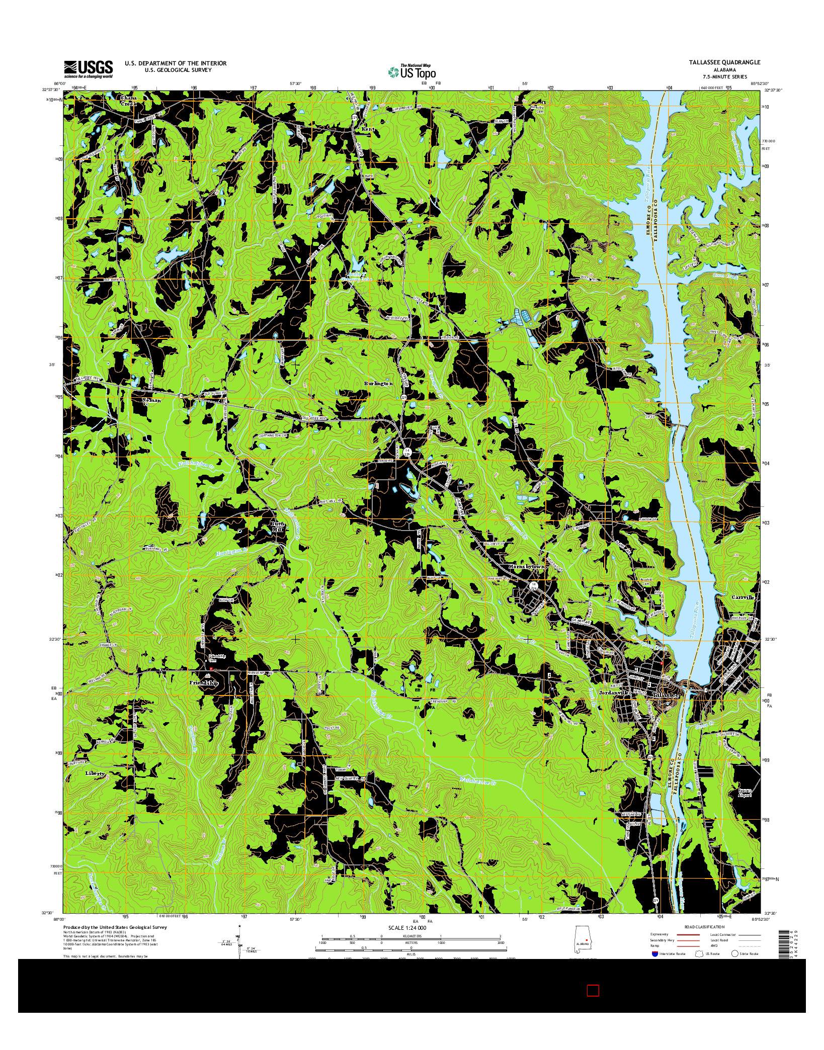 USGS US TOPO 7.5-MINUTE MAP FOR TALLASSEE, AL 2014