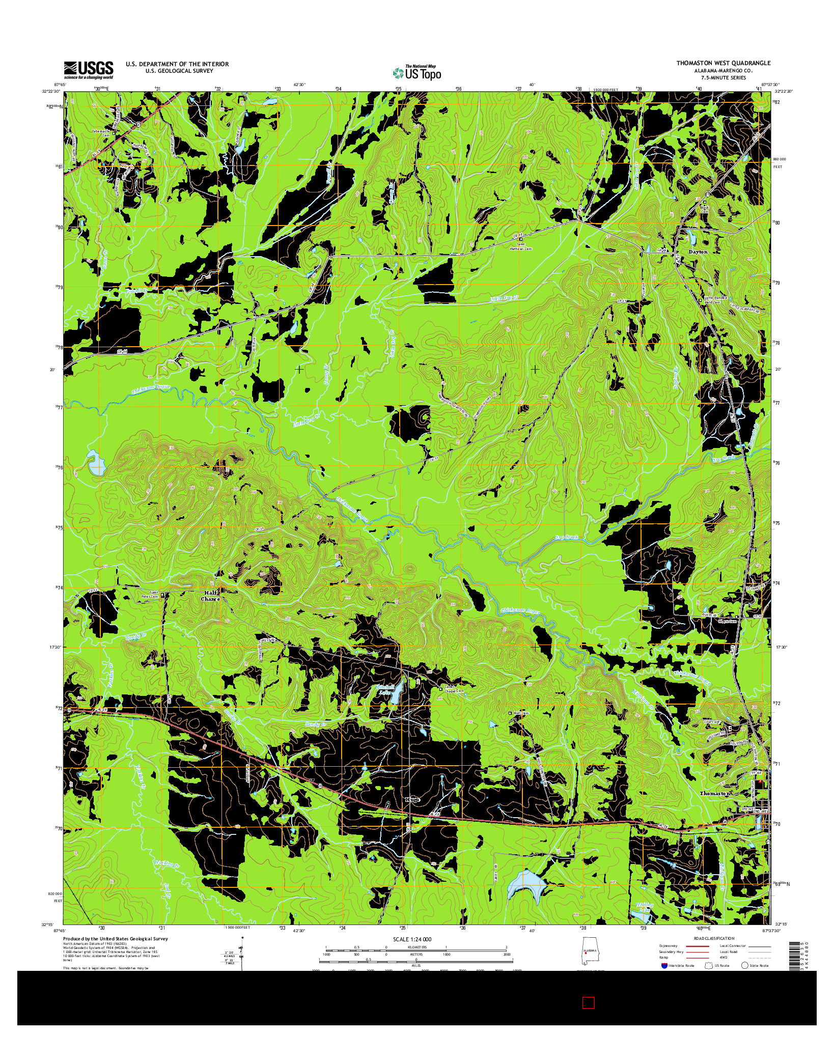 USGS US TOPO 7.5-MINUTE MAP FOR THOMASTON WEST, AL 2014
