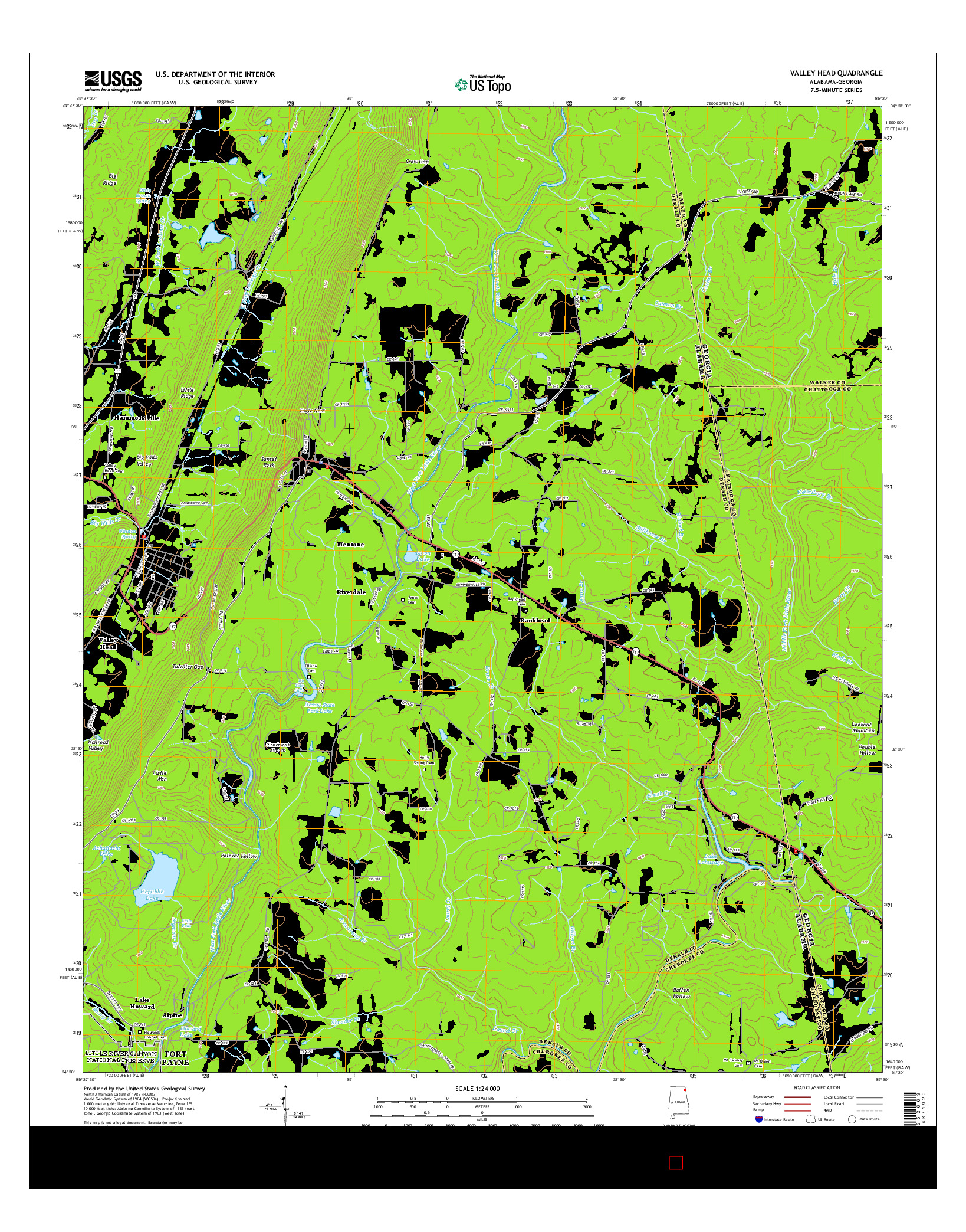 USGS US TOPO 7.5-MINUTE MAP FOR VALLEY HEAD, AL-GA 2014