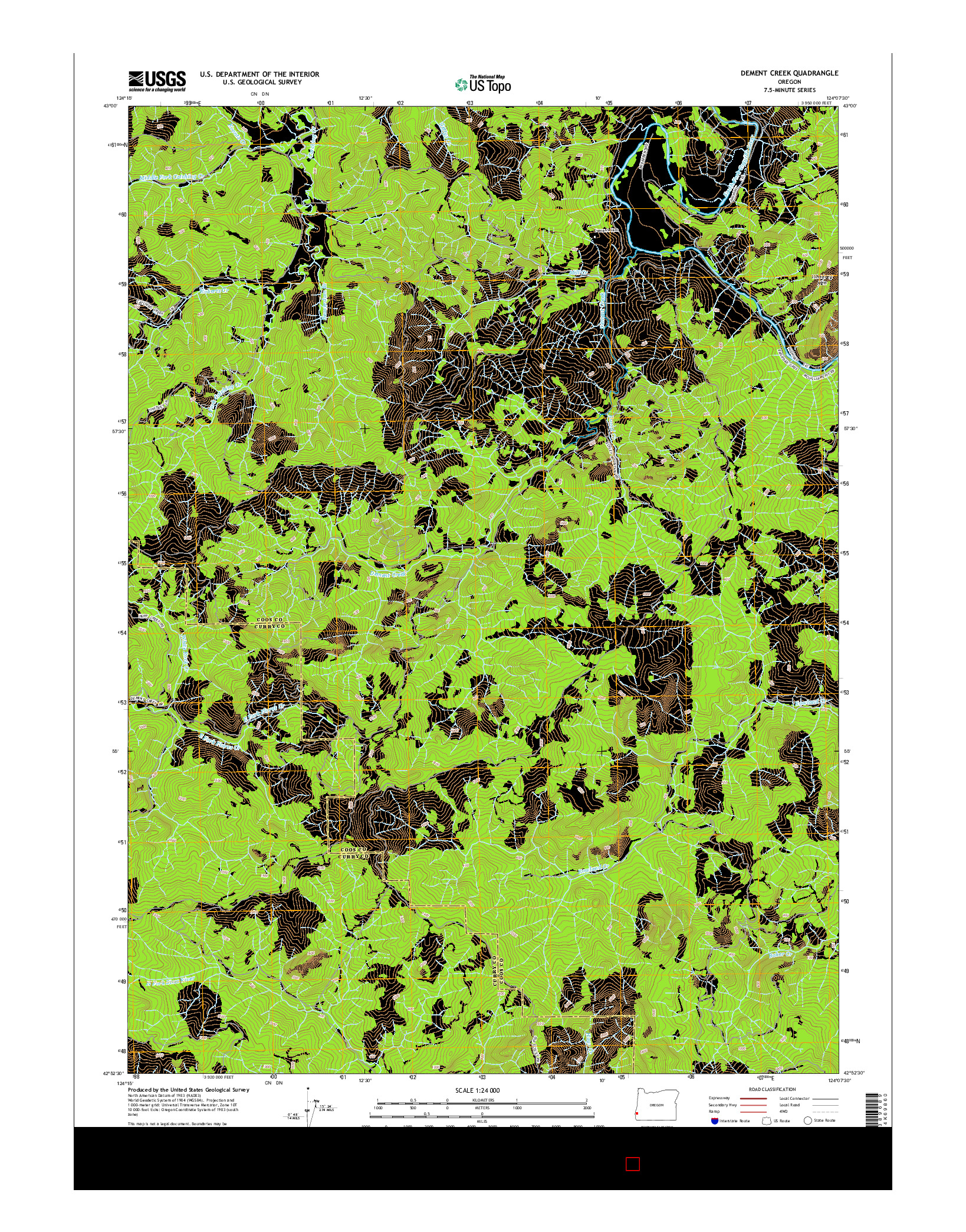 USGS US TOPO 7.5-MINUTE MAP FOR DEMENT CREEK, OR 2014