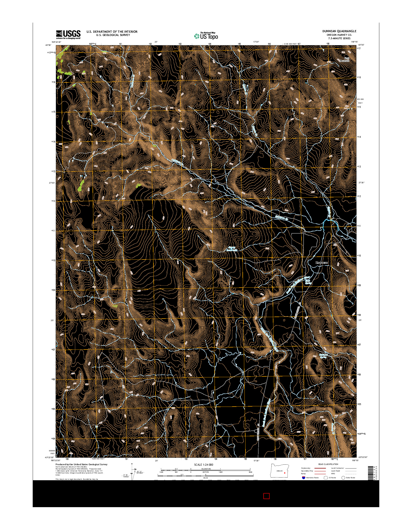 USGS US TOPO 7.5-MINUTE MAP FOR DUNNEAN, OR 2014