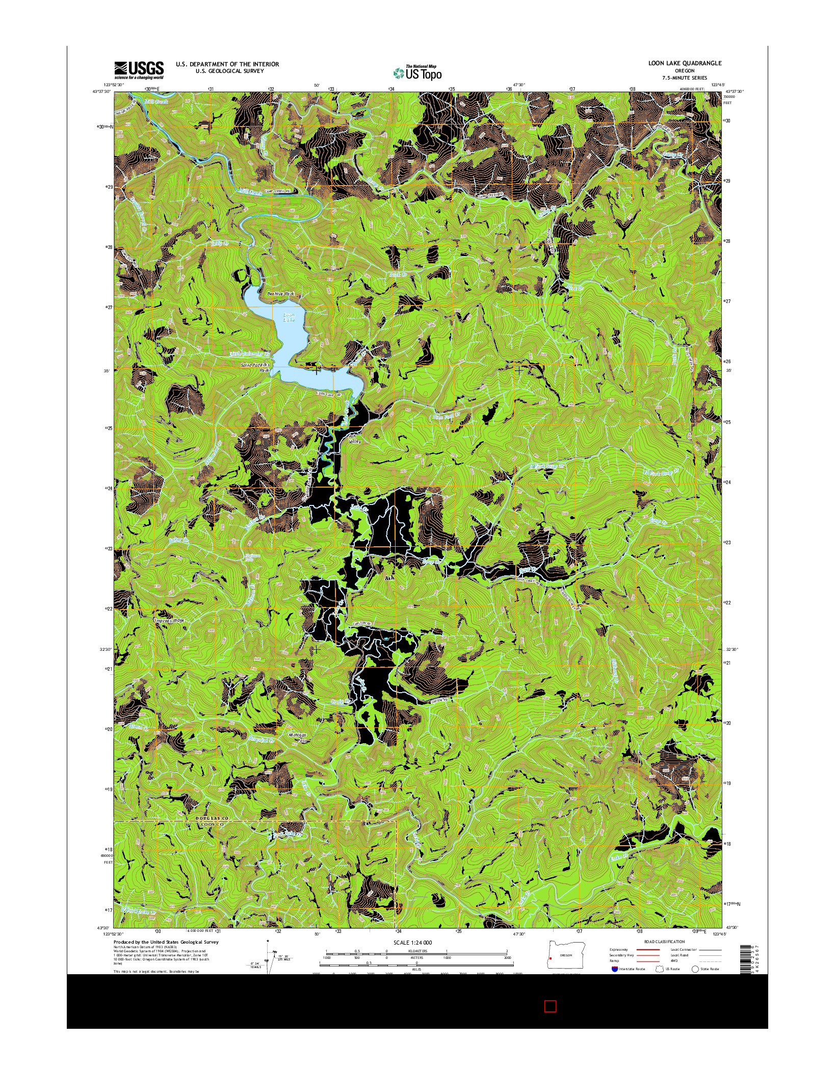 USGS US TOPO 7.5-MINUTE MAP FOR LOON LAKE, OR 2014