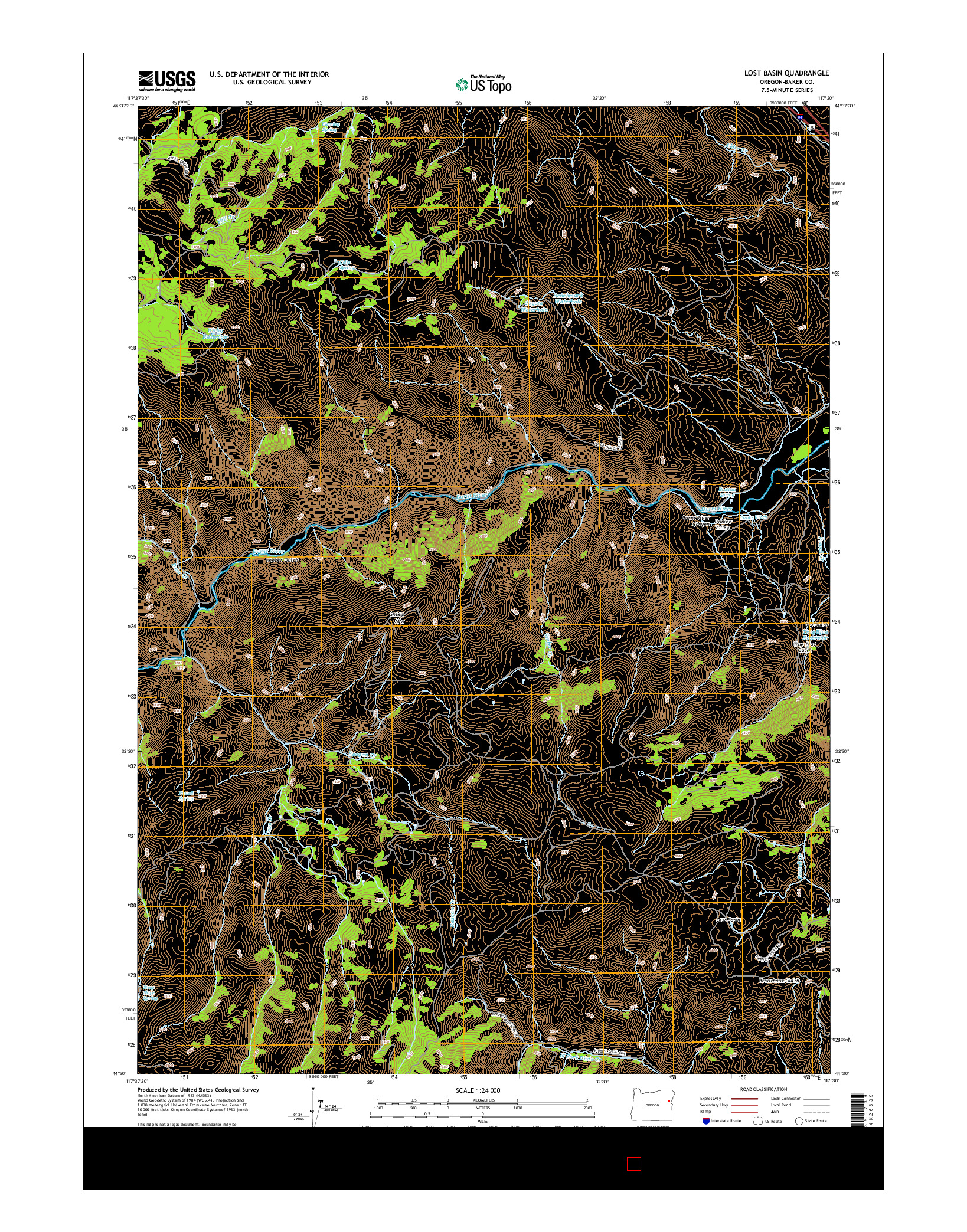 USGS US TOPO 7.5-MINUTE MAP FOR LOST BASIN, OR 2014