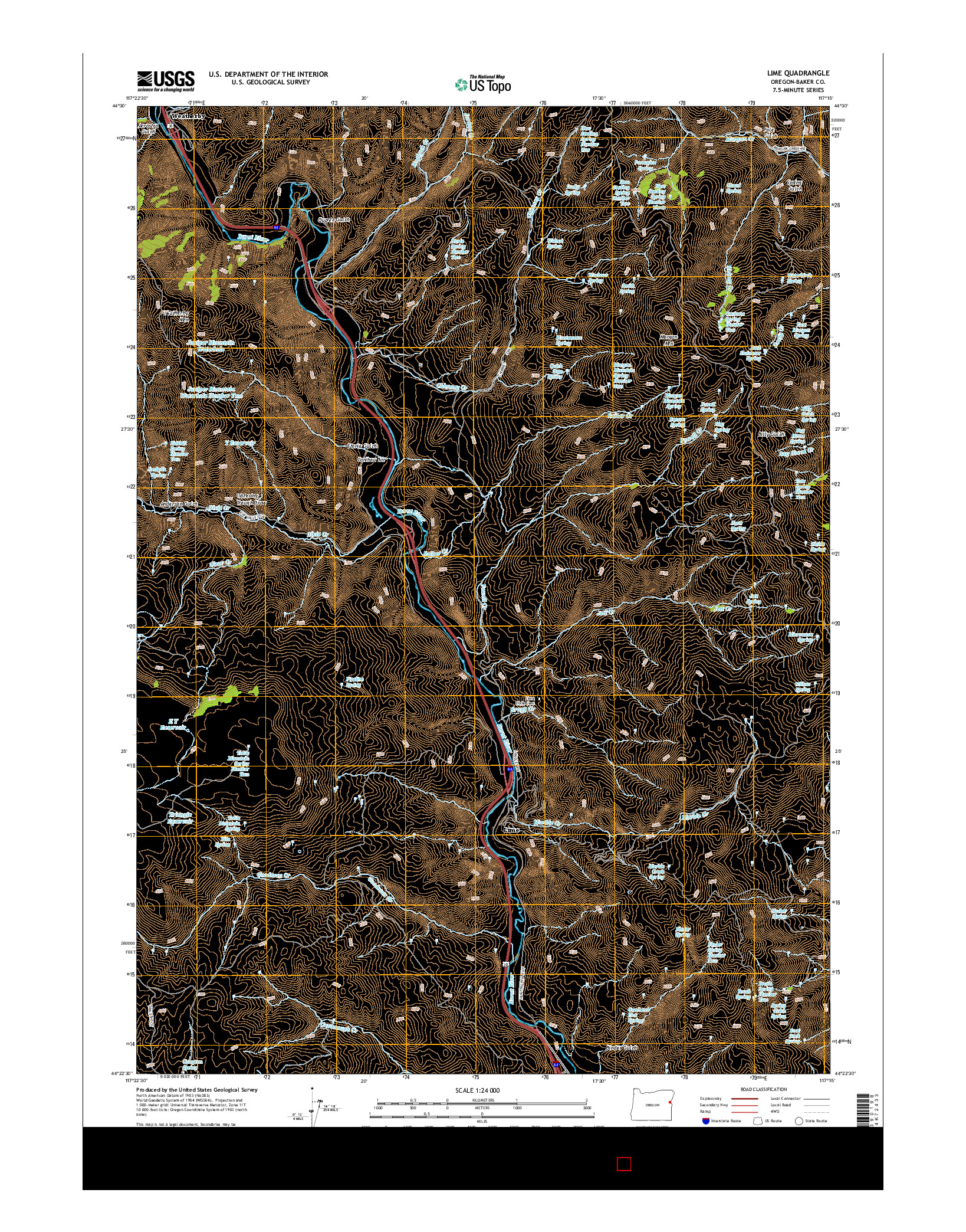 USGS US TOPO 7.5-MINUTE MAP FOR LIME, OR 2014