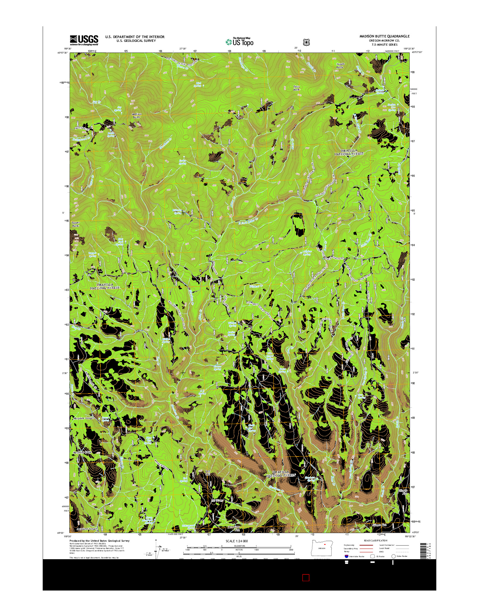 USGS US TOPO 7.5-MINUTE MAP FOR MADISON BUTTE, OR 2014