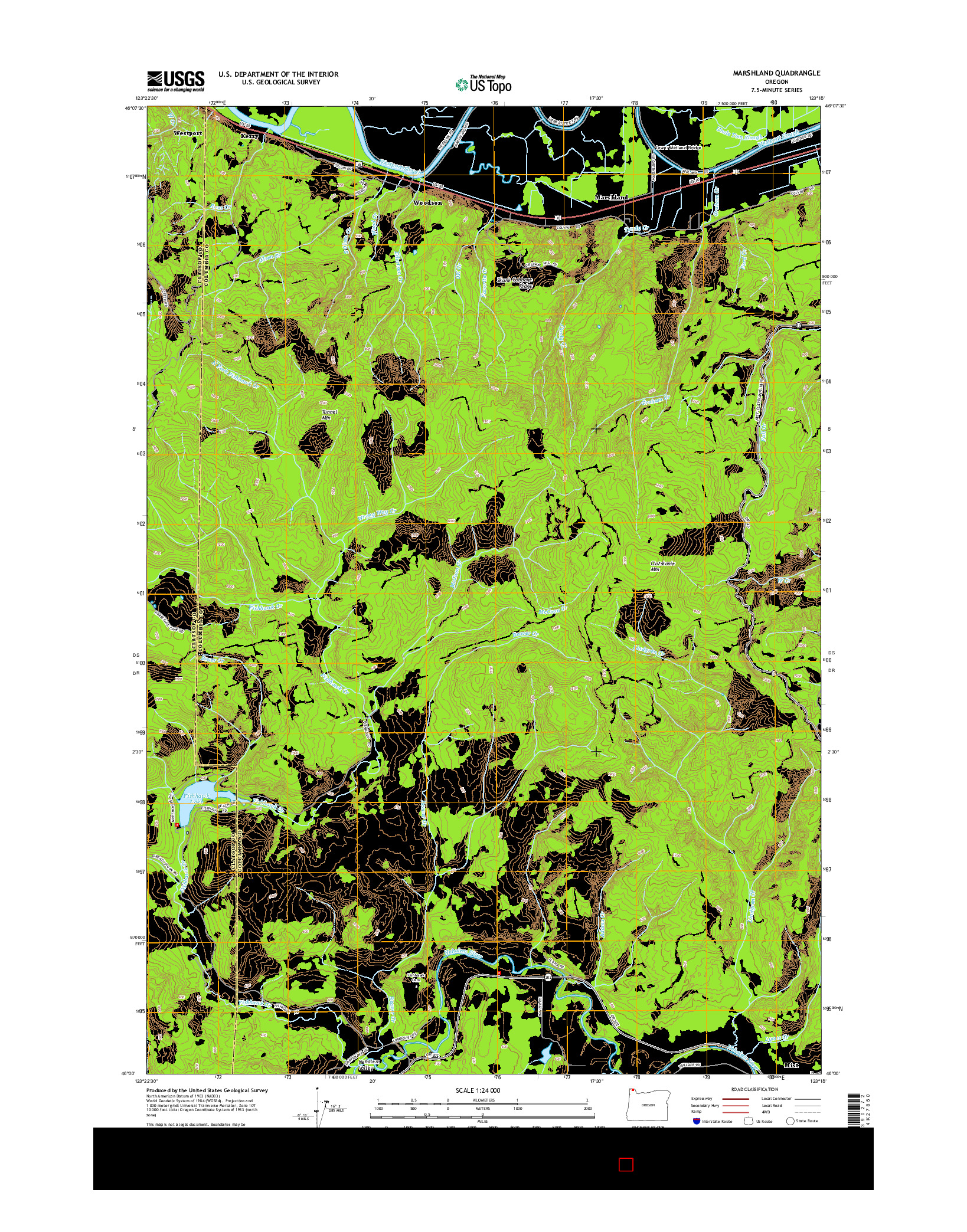 USGS US TOPO 7.5-MINUTE MAP FOR MARSHLAND, OR 2014
