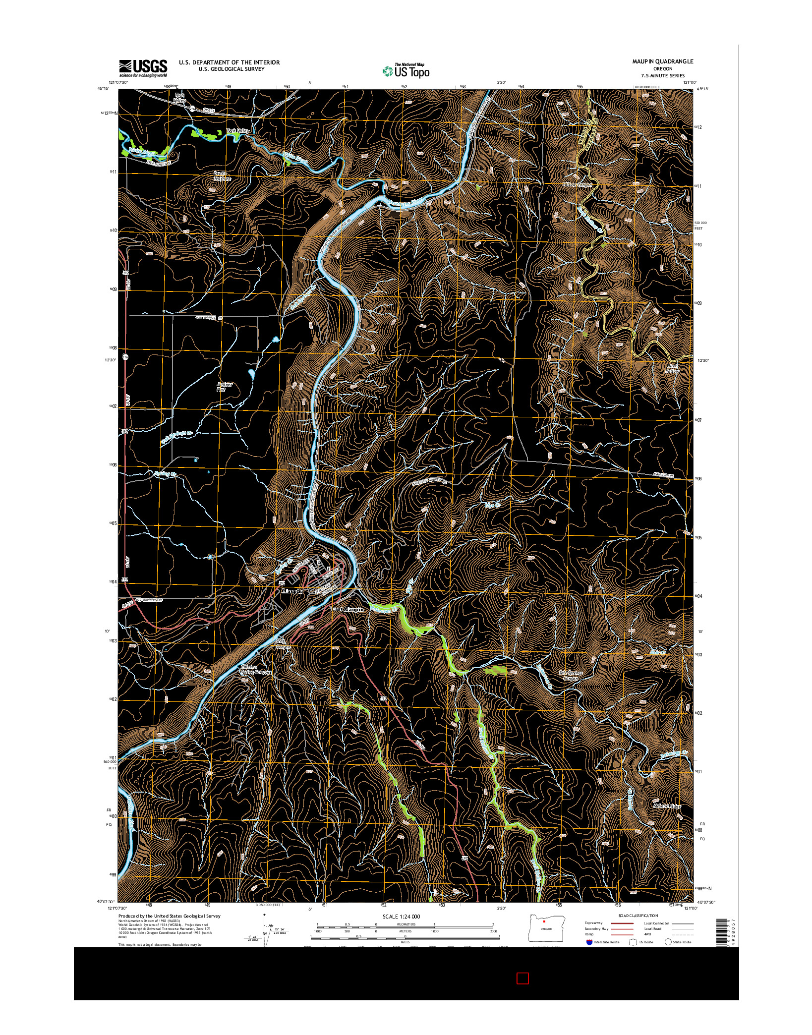 USGS US TOPO 7.5-MINUTE MAP FOR MAUPIN, OR 2014