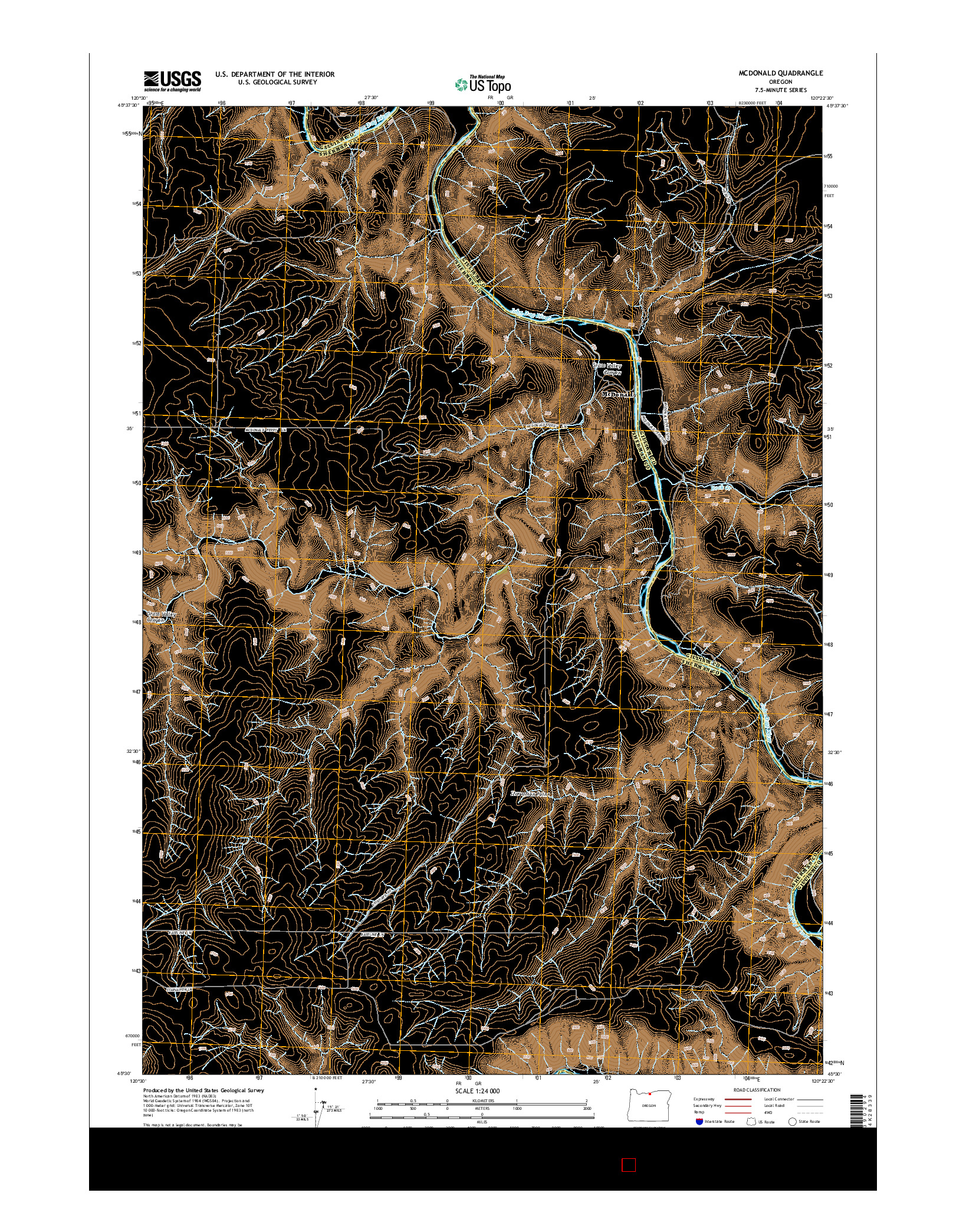 USGS US TOPO 7.5-MINUTE MAP FOR MCDONALD, OR 2014