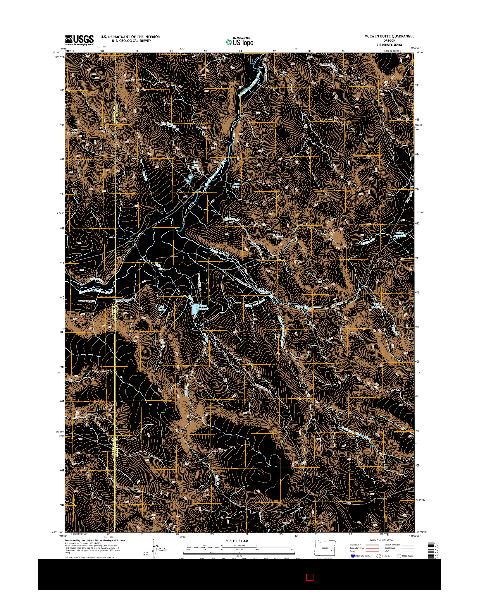 USGS US TOPO 7.5-MINUTE MAP FOR MCEWEN BUTTE, OR 2014