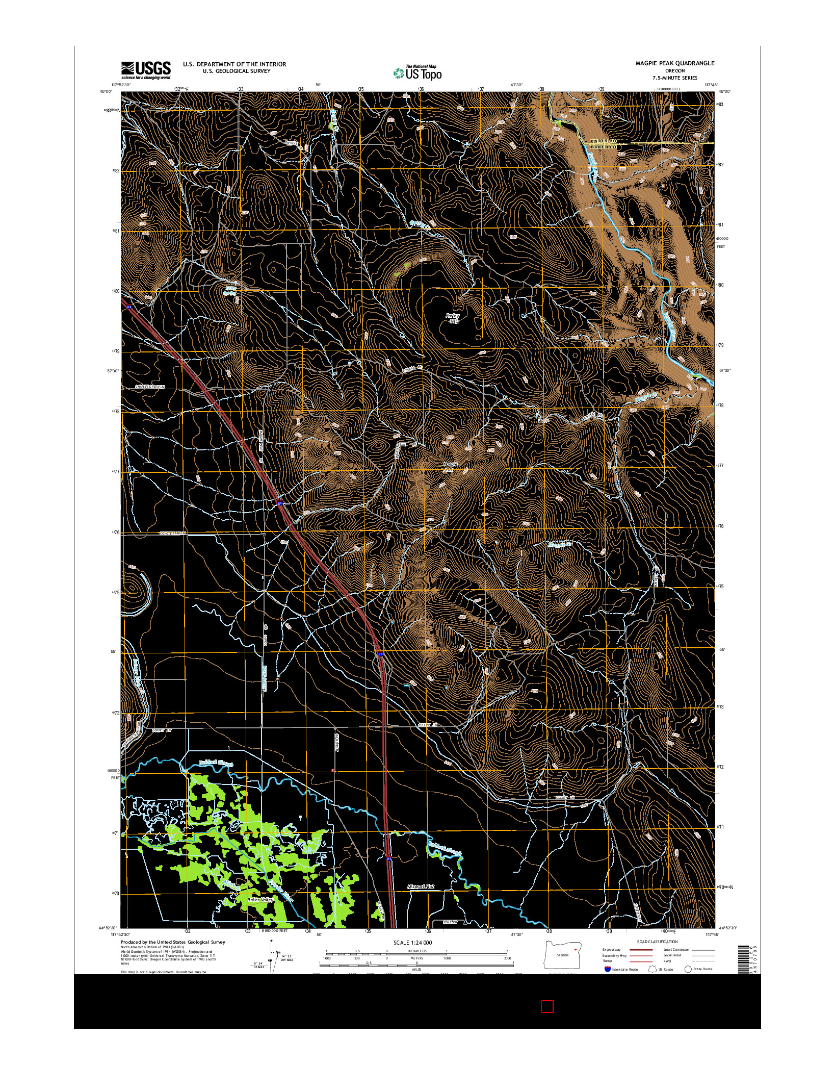 USGS US TOPO 7.5-MINUTE MAP FOR MAGPIE PEAK, OR 2014