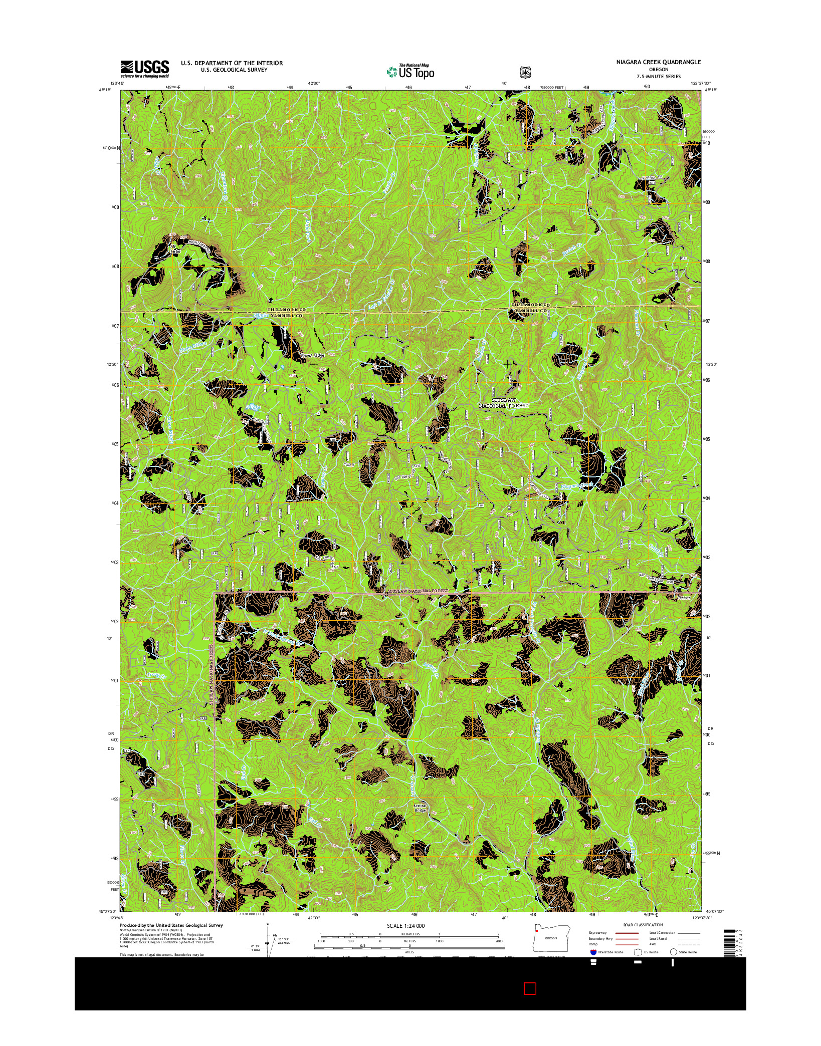 USGS US TOPO 7.5-MINUTE MAP FOR NIAGARA CREEK, OR 2014