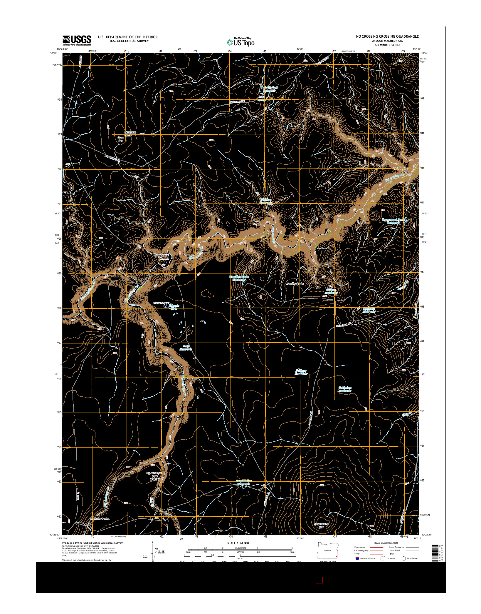 USGS US TOPO 7.5-MINUTE MAP FOR NO CROSSING CROSSING, OR 2014