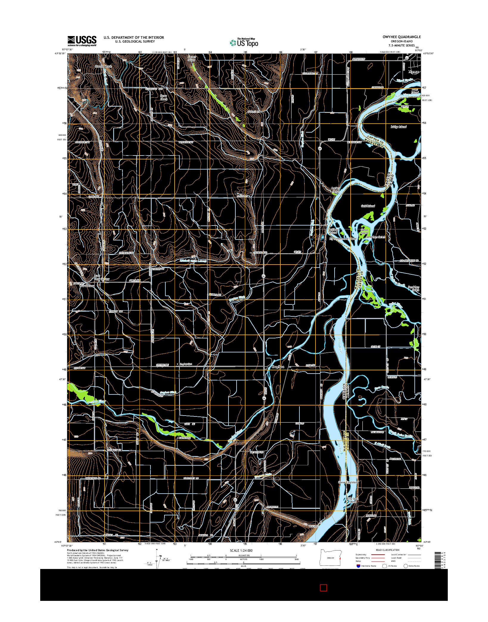 USGS US TOPO 7.5-MINUTE MAP FOR OWYHEE, OR-ID 2014