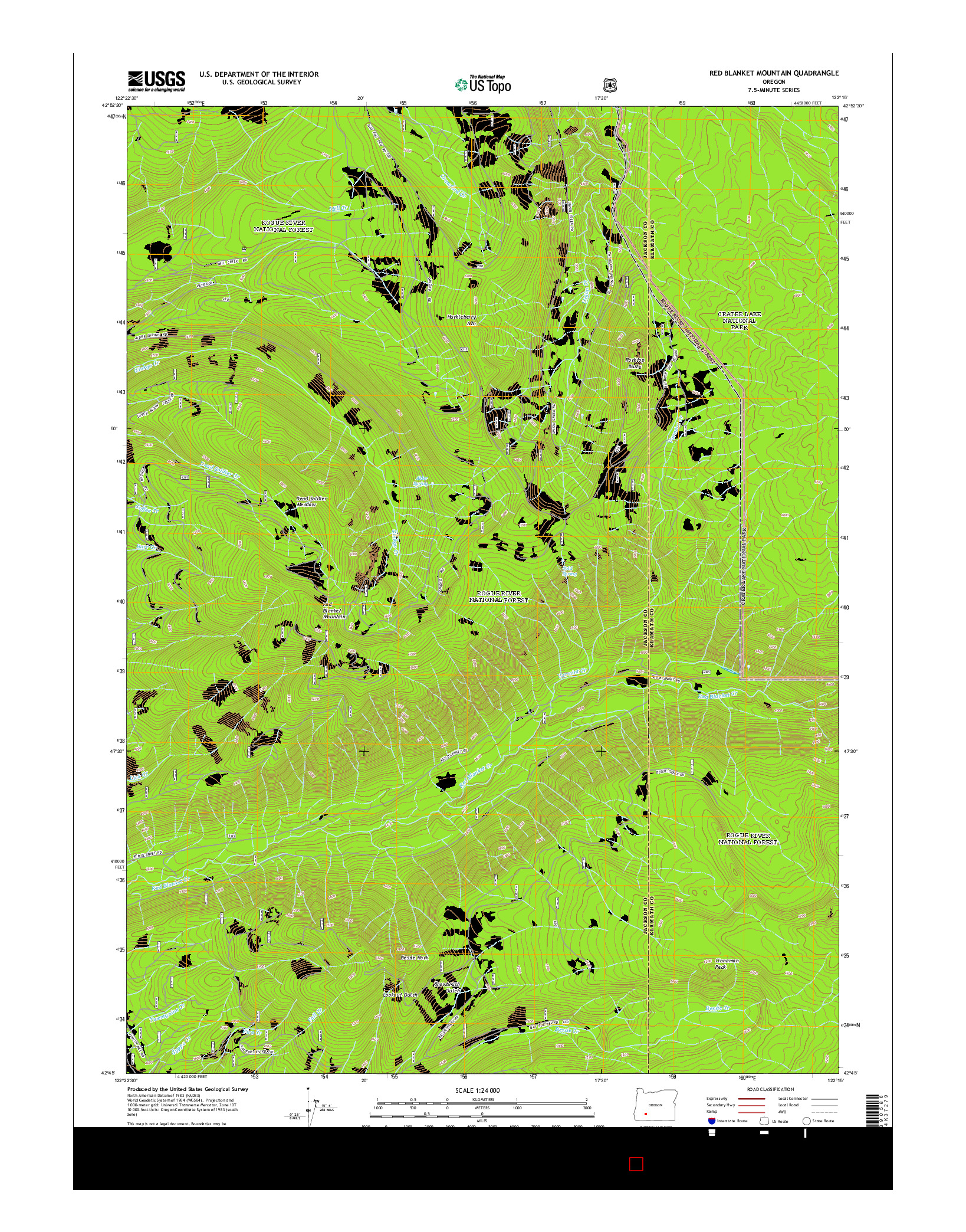 USGS US TOPO 7.5-MINUTE MAP FOR RED BLANKET MOUNTAIN, OR 2014