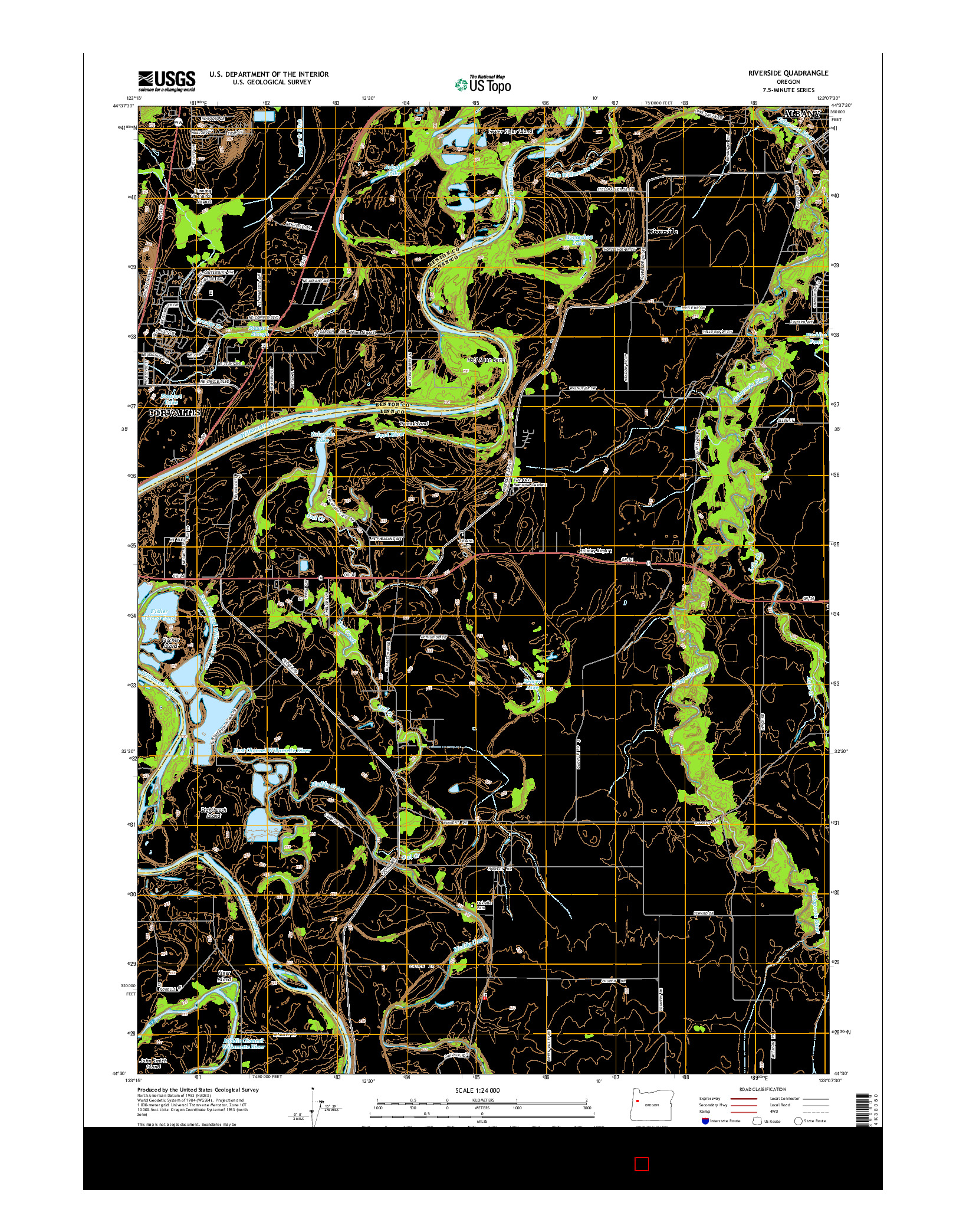 USGS US TOPO 7.5-MINUTE MAP FOR RIVERSIDE, OR 2014