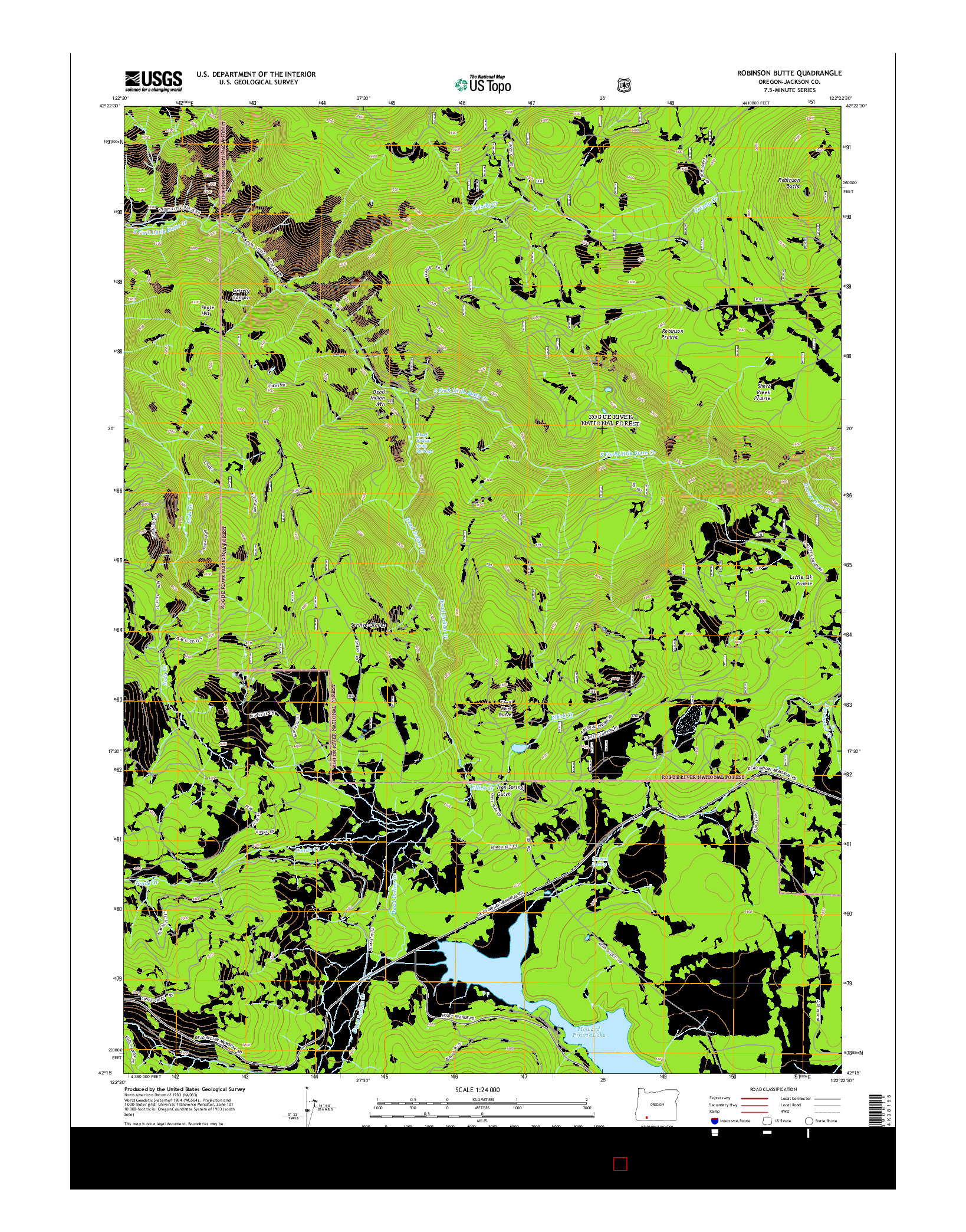 USGS US TOPO 7.5-MINUTE MAP FOR ROBINSON BUTTE, OR 2014