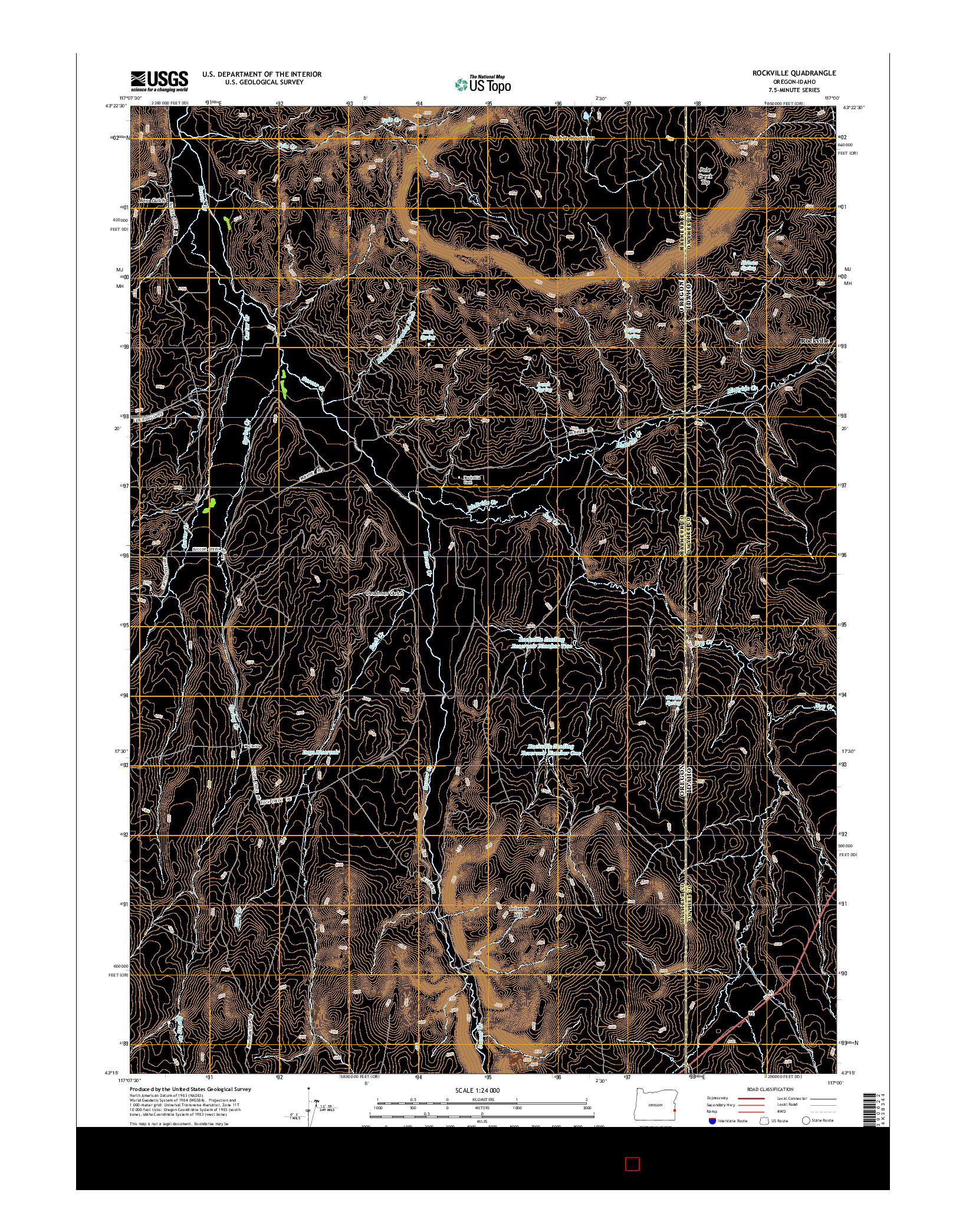 USGS US TOPO 7.5-MINUTE MAP FOR ROCKVILLE, OR-ID 2014
