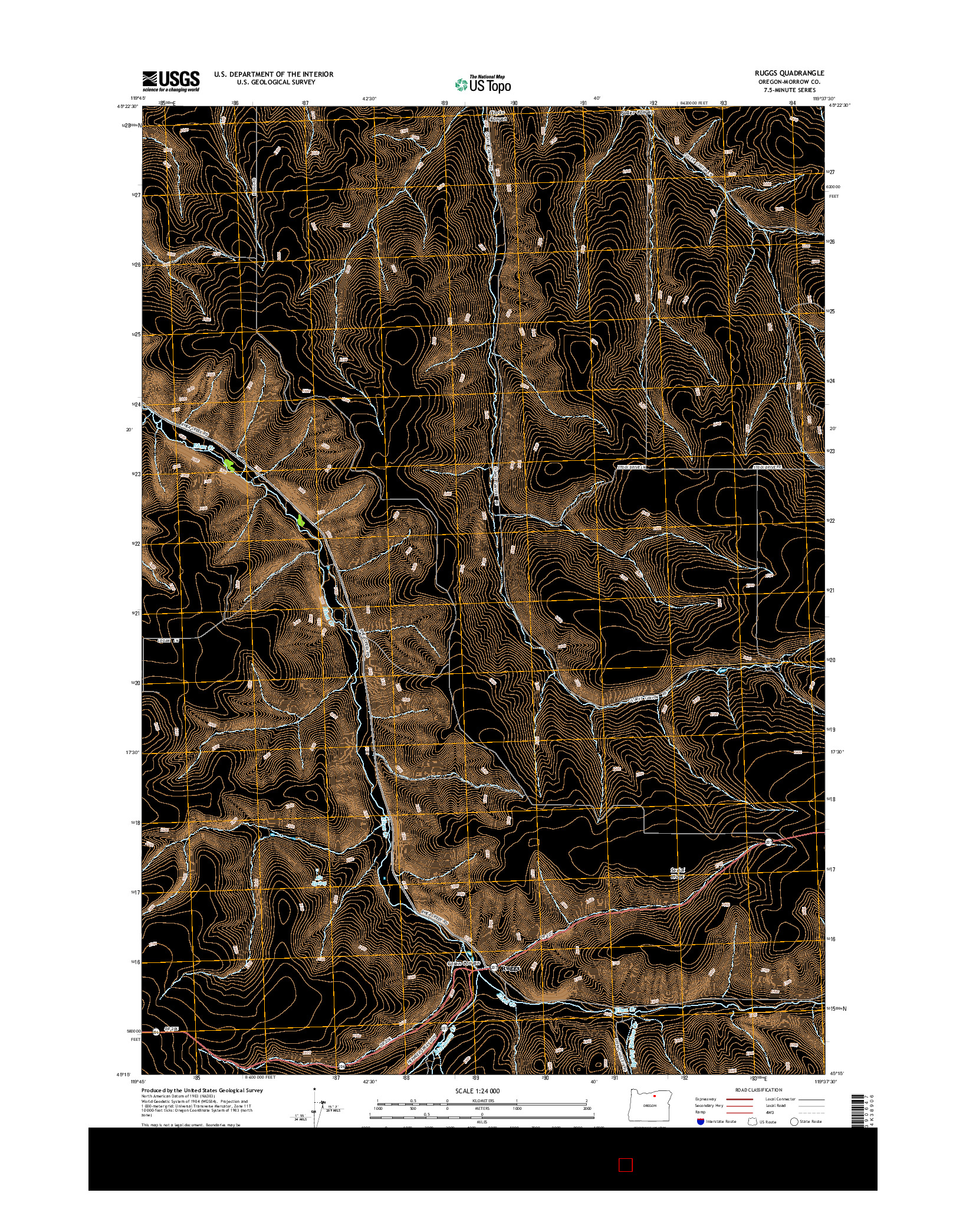 USGS US TOPO 7.5-MINUTE MAP FOR RUGGS, OR 2014