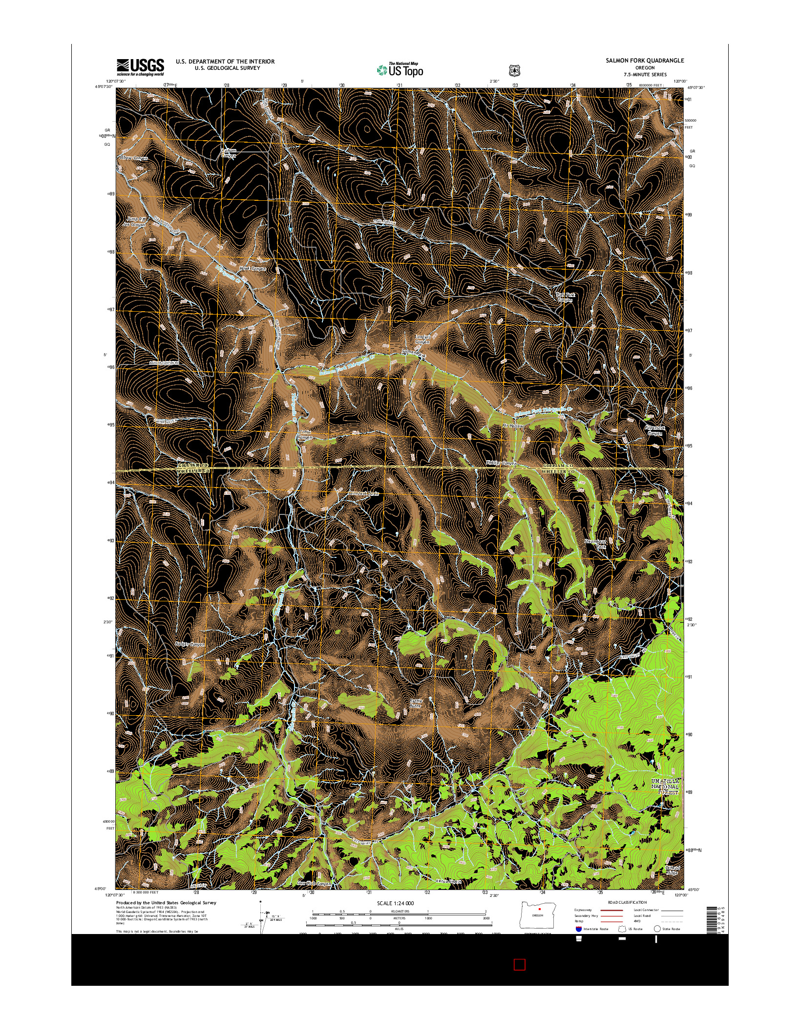 USGS US TOPO 7.5-MINUTE MAP FOR SALMON FORK, OR 2014
