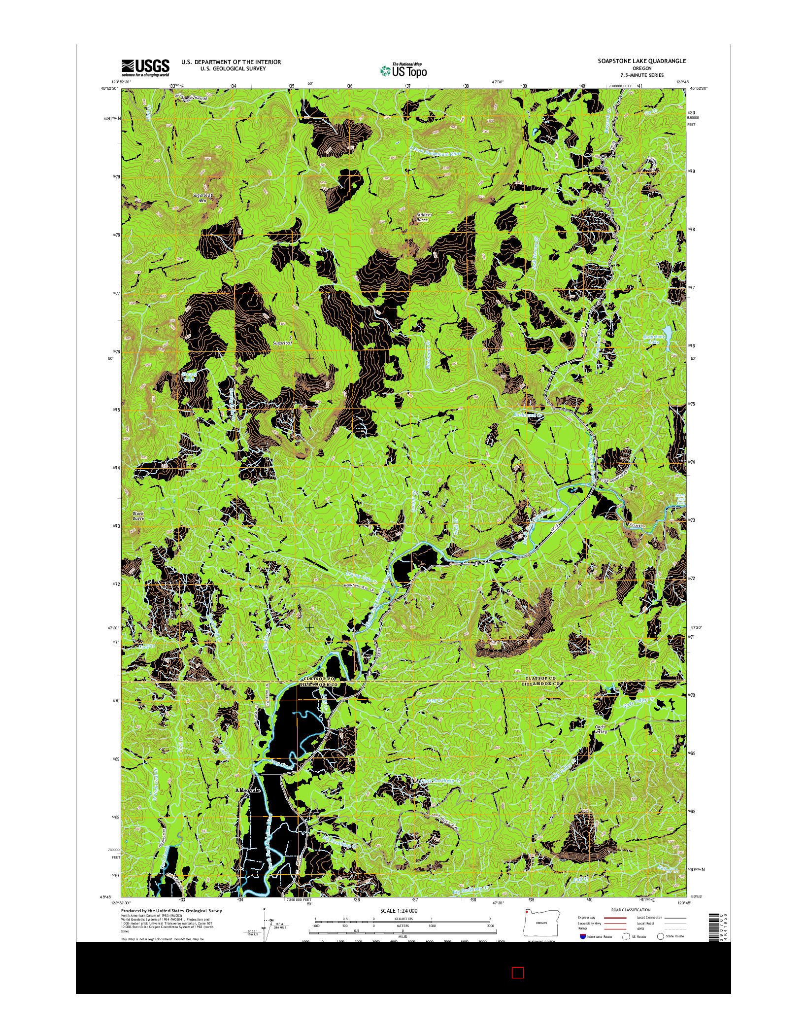 USGS US TOPO 7.5-MINUTE MAP FOR SOAPSTONE LAKE, OR 2014