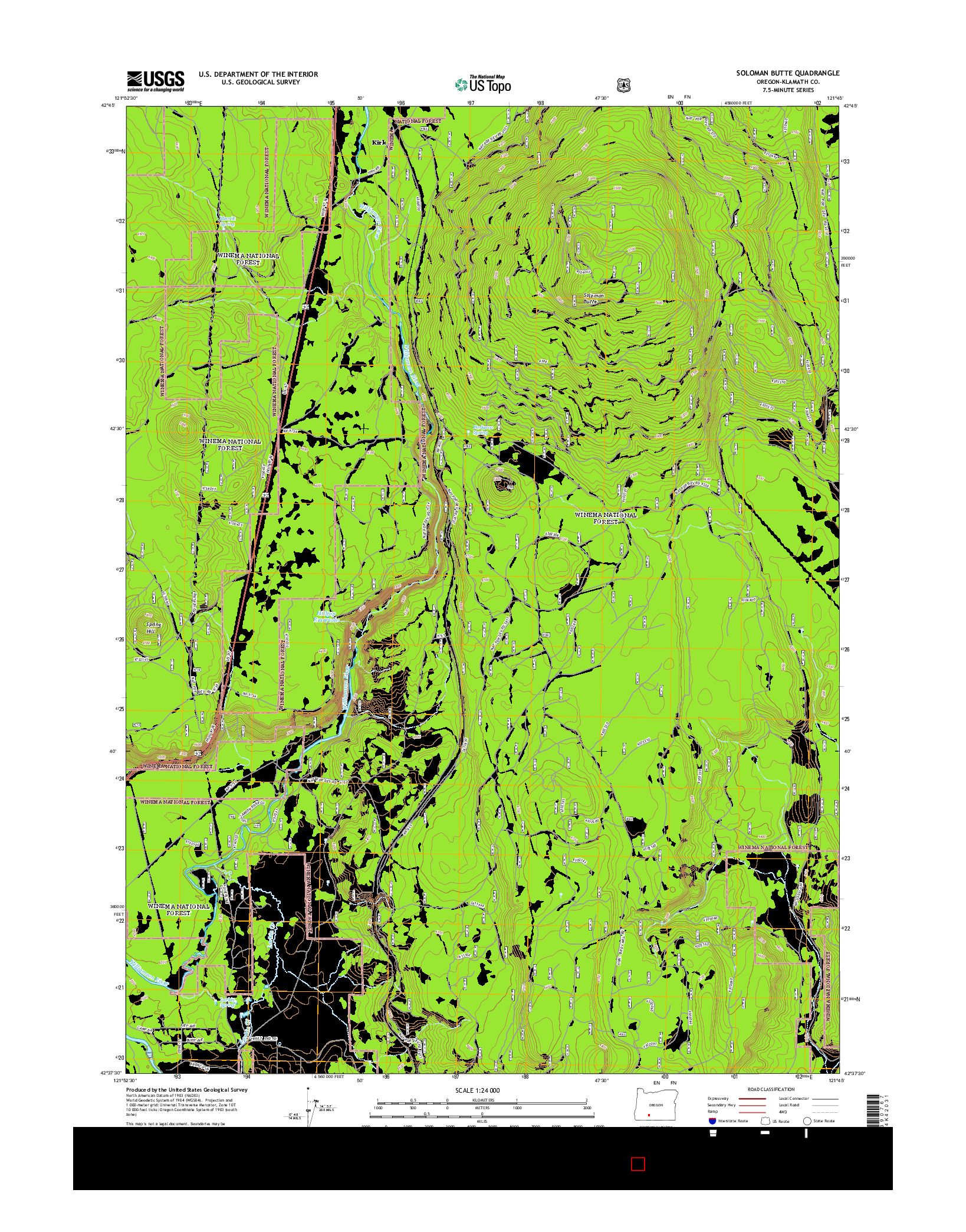 USGS US TOPO 7.5-MINUTE MAP FOR SOLOMAN BUTTE, OR 2014