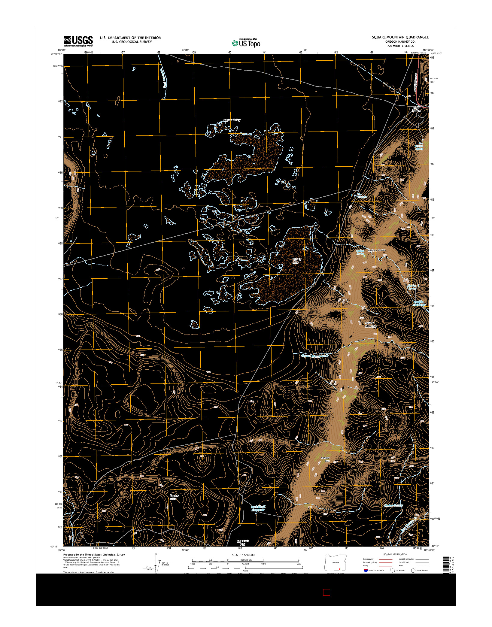 USGS US TOPO 7.5-MINUTE MAP FOR SQUARE MOUNTAIN, OR 2014