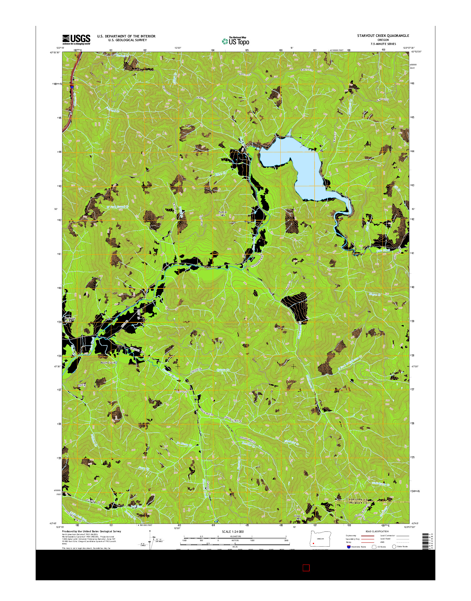 USGS US TOPO 7.5-MINUTE MAP FOR STARVOUT CREEK, OR 2014