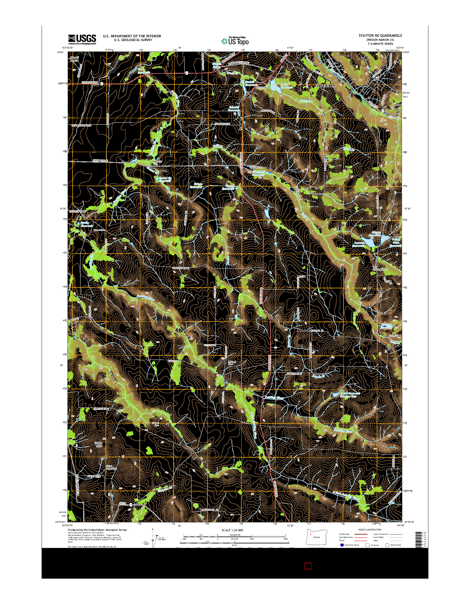 USGS US TOPO 7.5-MINUTE MAP FOR STAYTON NE, OR 2014