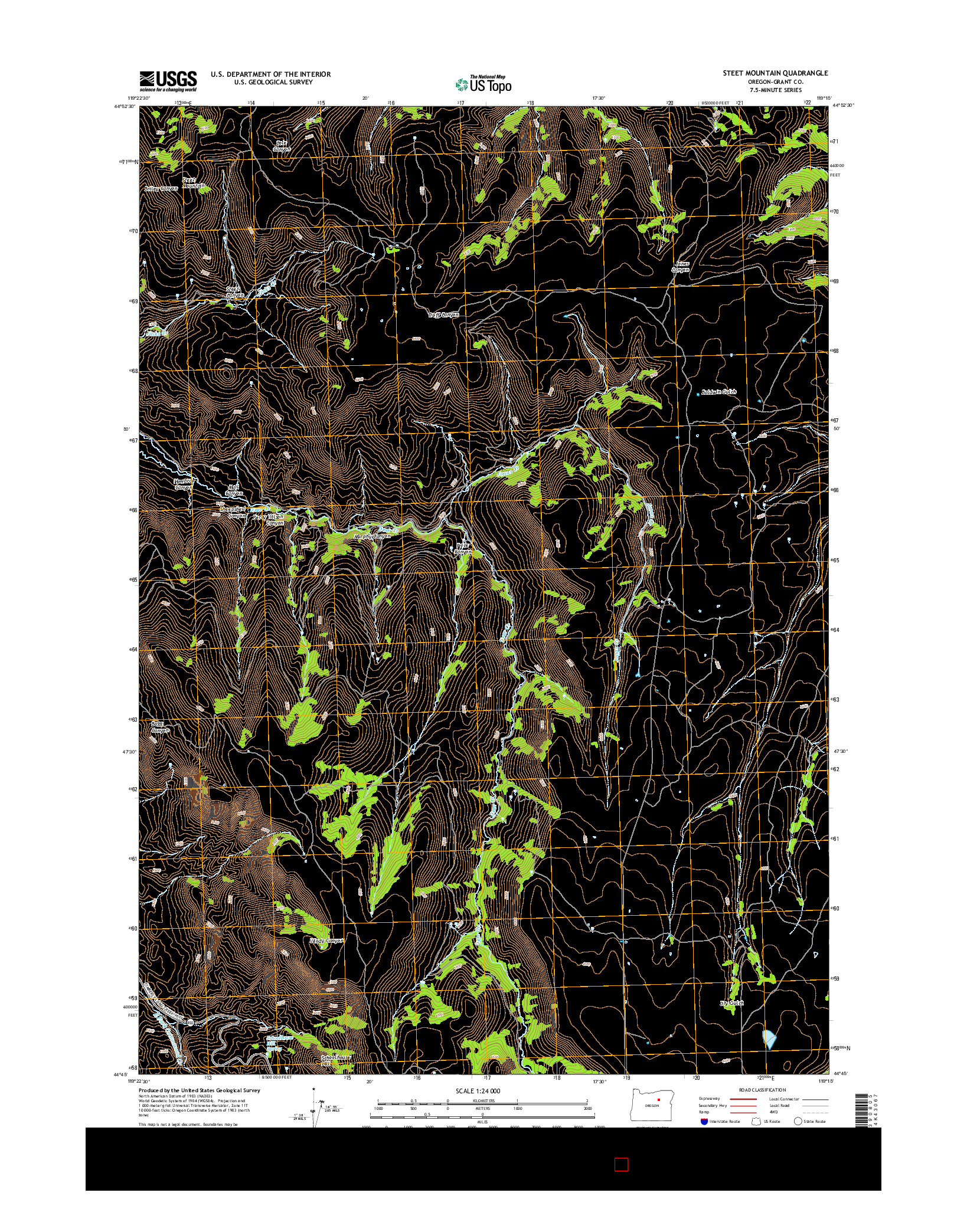 USGS US TOPO 7.5-MINUTE MAP FOR STEET MOUNTAIN, OR 2014