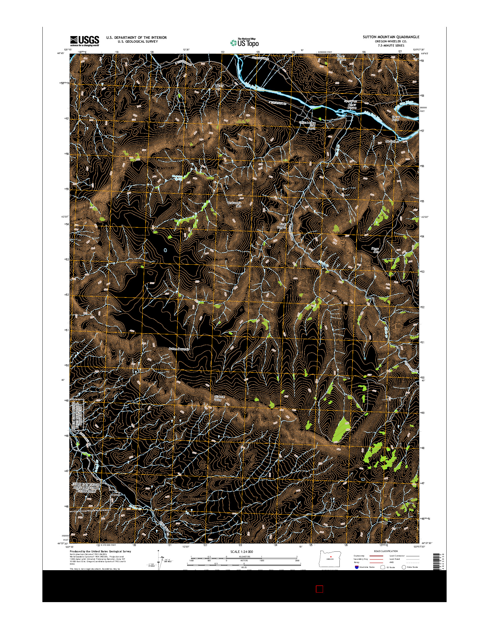 USGS US TOPO 7.5-MINUTE MAP FOR SUTTON MOUNTAIN, OR 2014