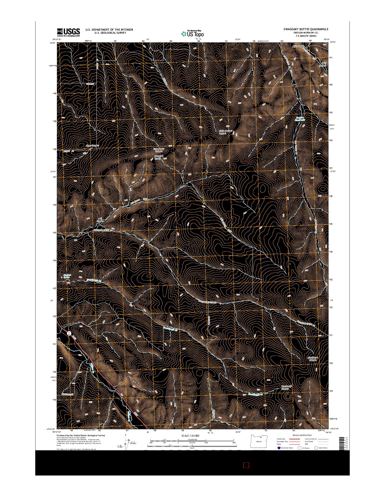 USGS US TOPO 7.5-MINUTE MAP FOR SWAGGART BUTTES, OR 2014