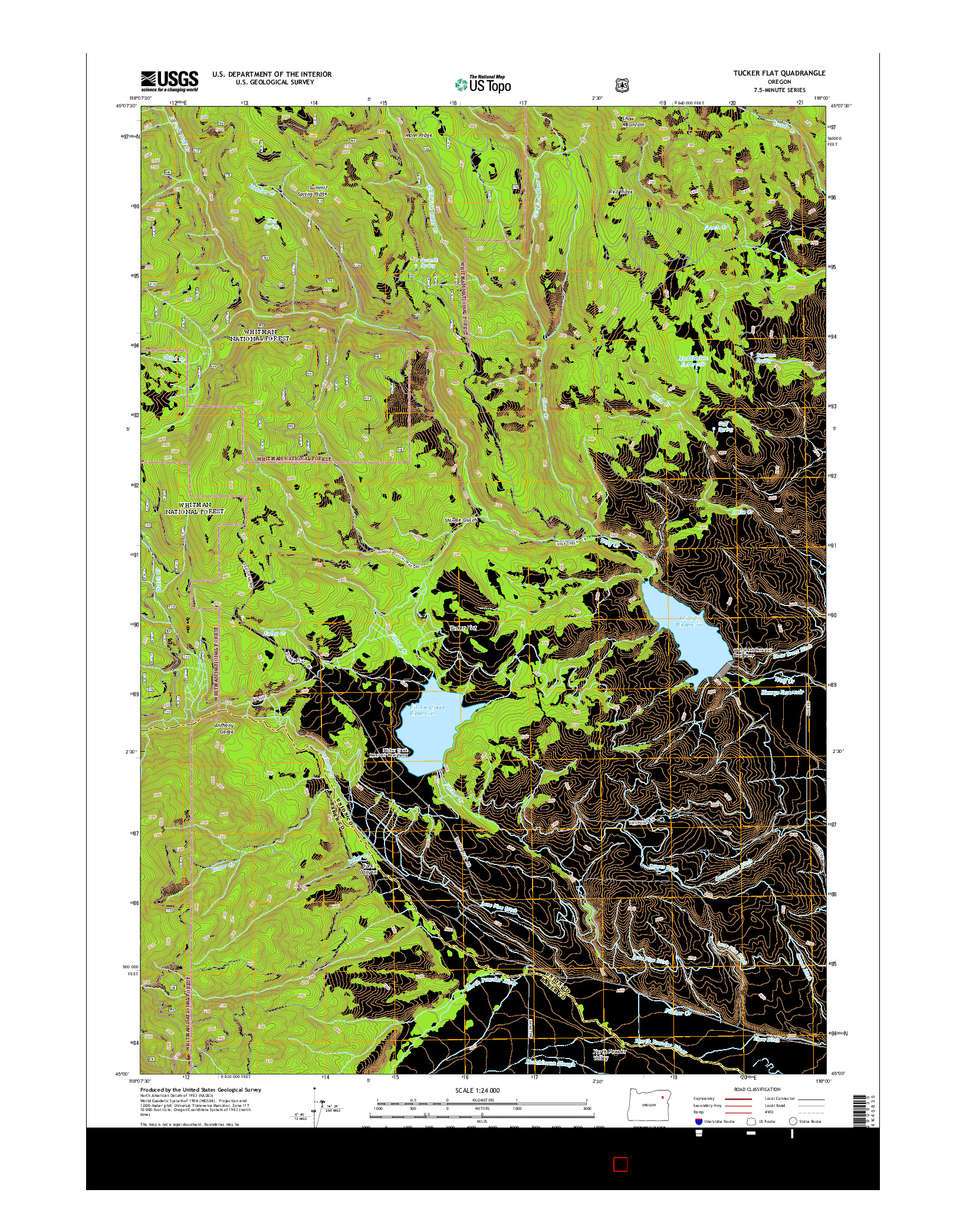 USGS US TOPO 7.5-MINUTE MAP FOR TUCKER FLAT, OR 2014