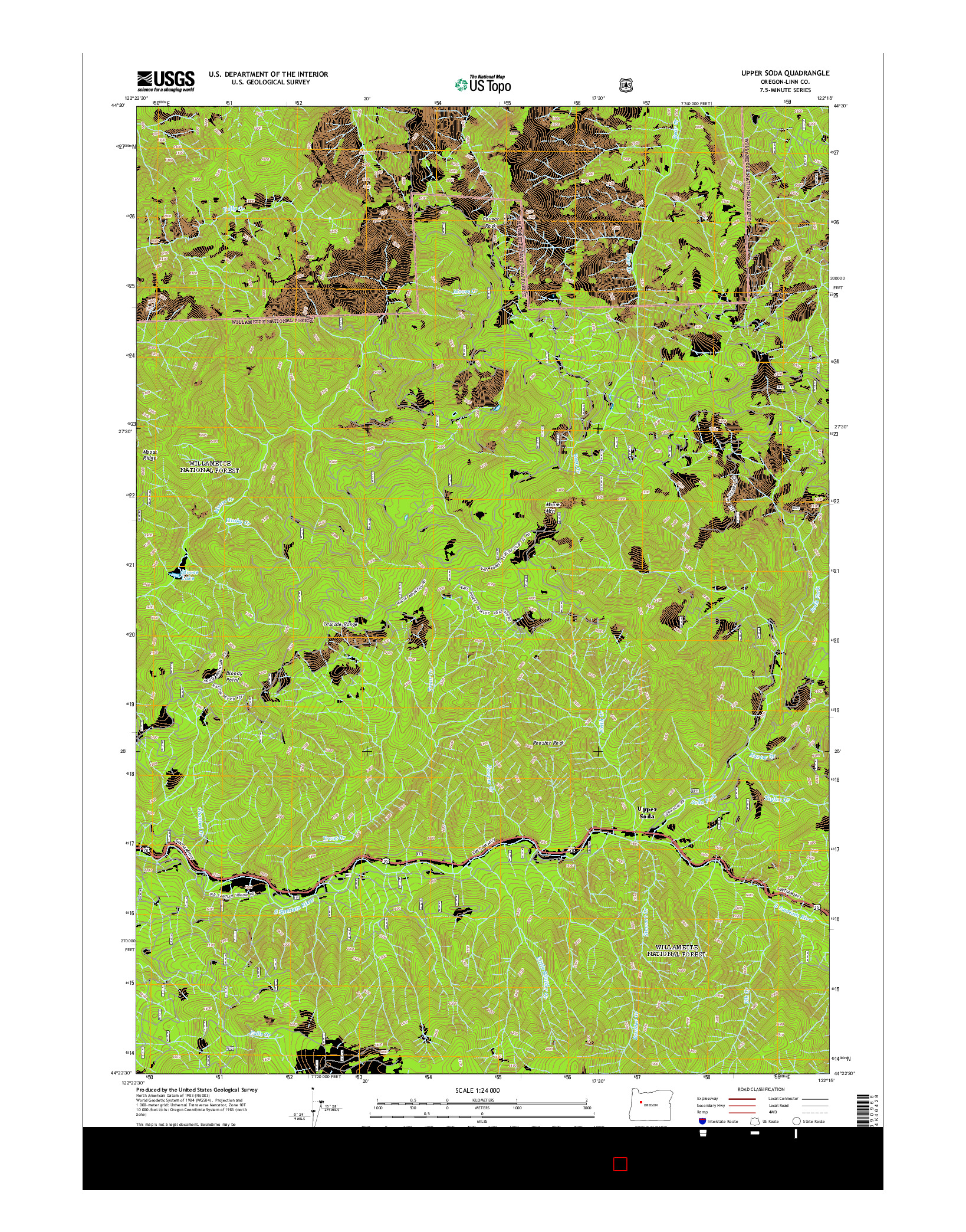 USGS US TOPO 7.5-MINUTE MAP FOR UPPER SODA, OR 2014