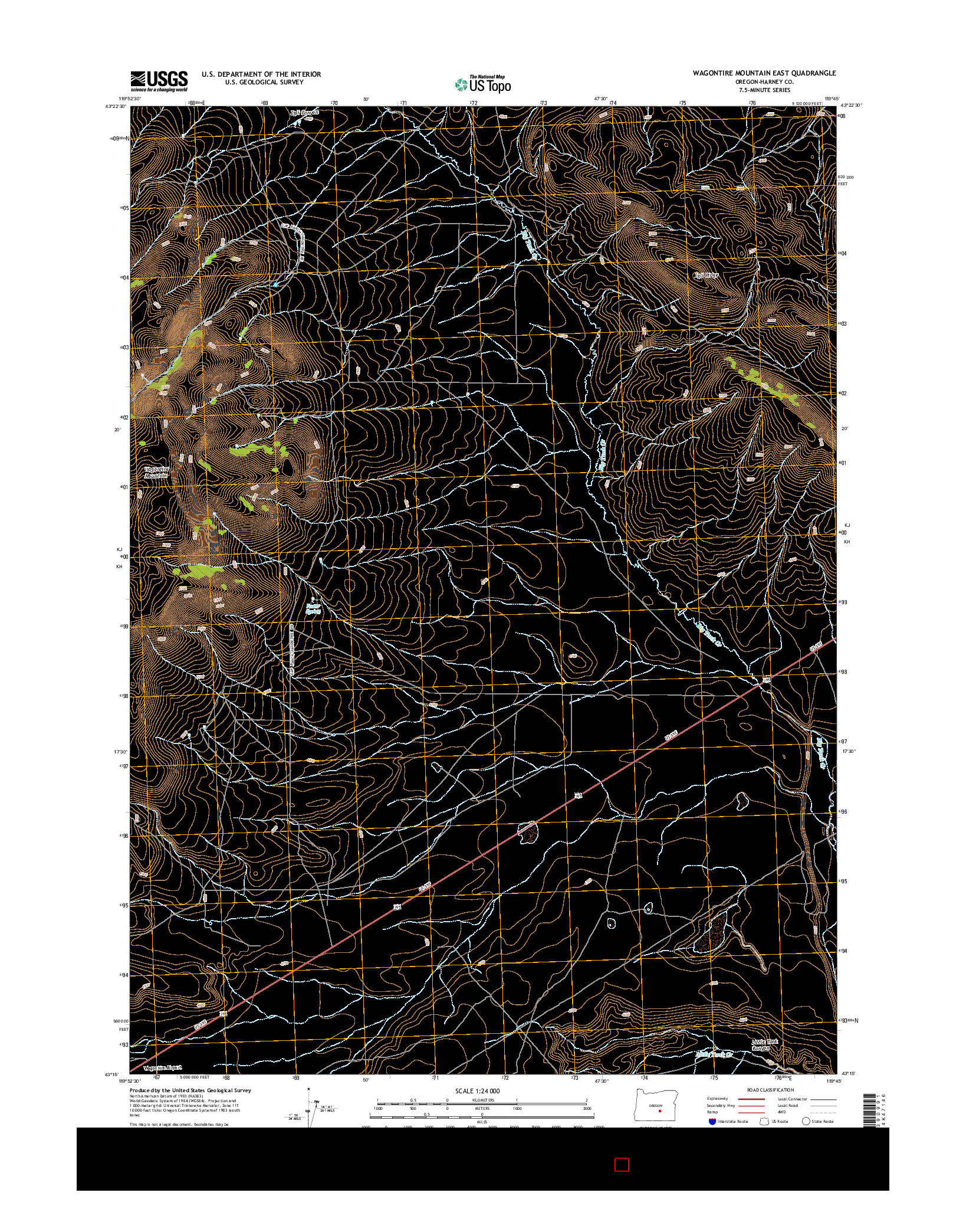 USGS US TOPO 7.5-MINUTE MAP FOR WAGONTIRE MOUNTAIN EAST, OR 2014