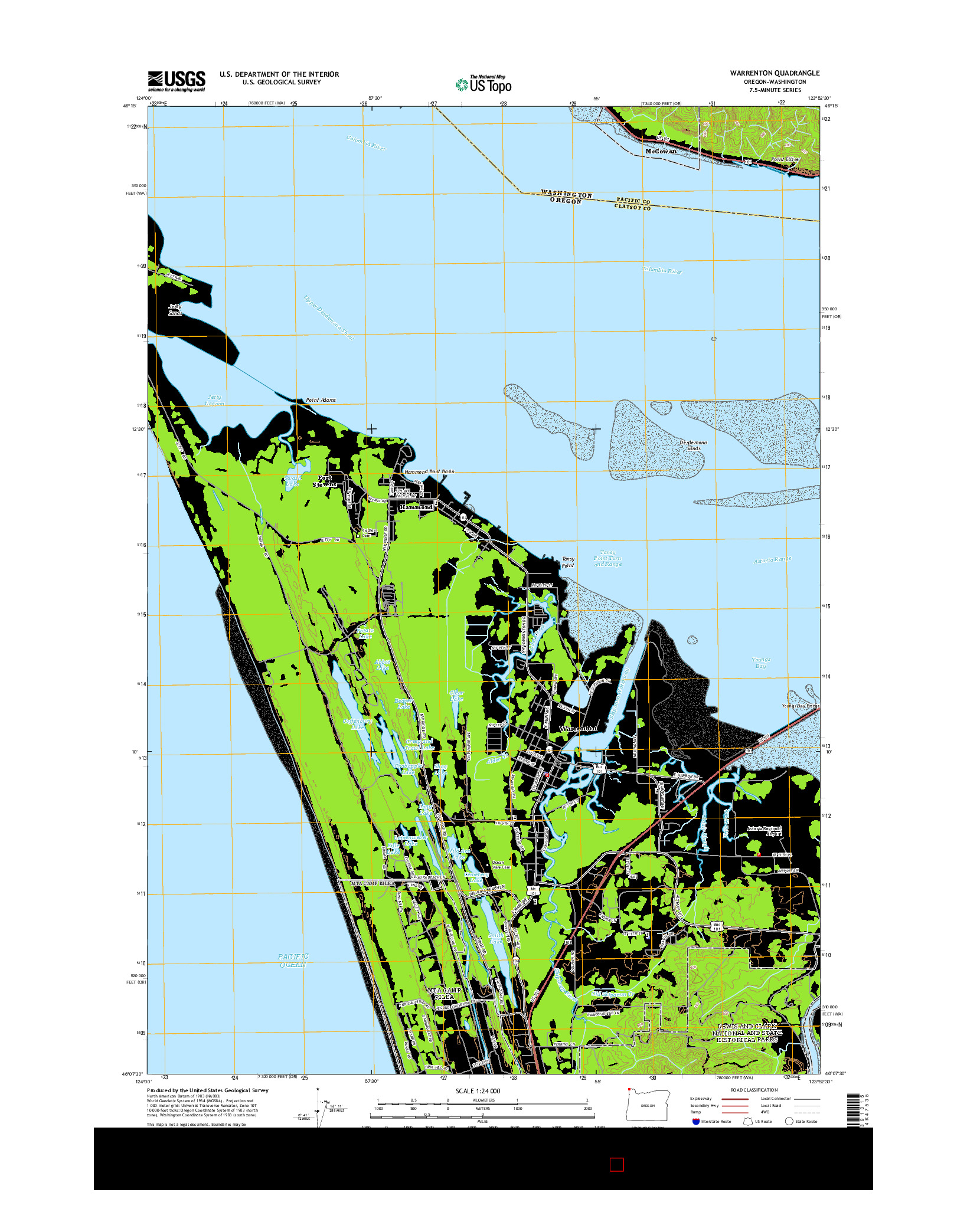 USGS US TOPO 7.5-MINUTE MAP FOR WARRENTON, OR-WA 2014