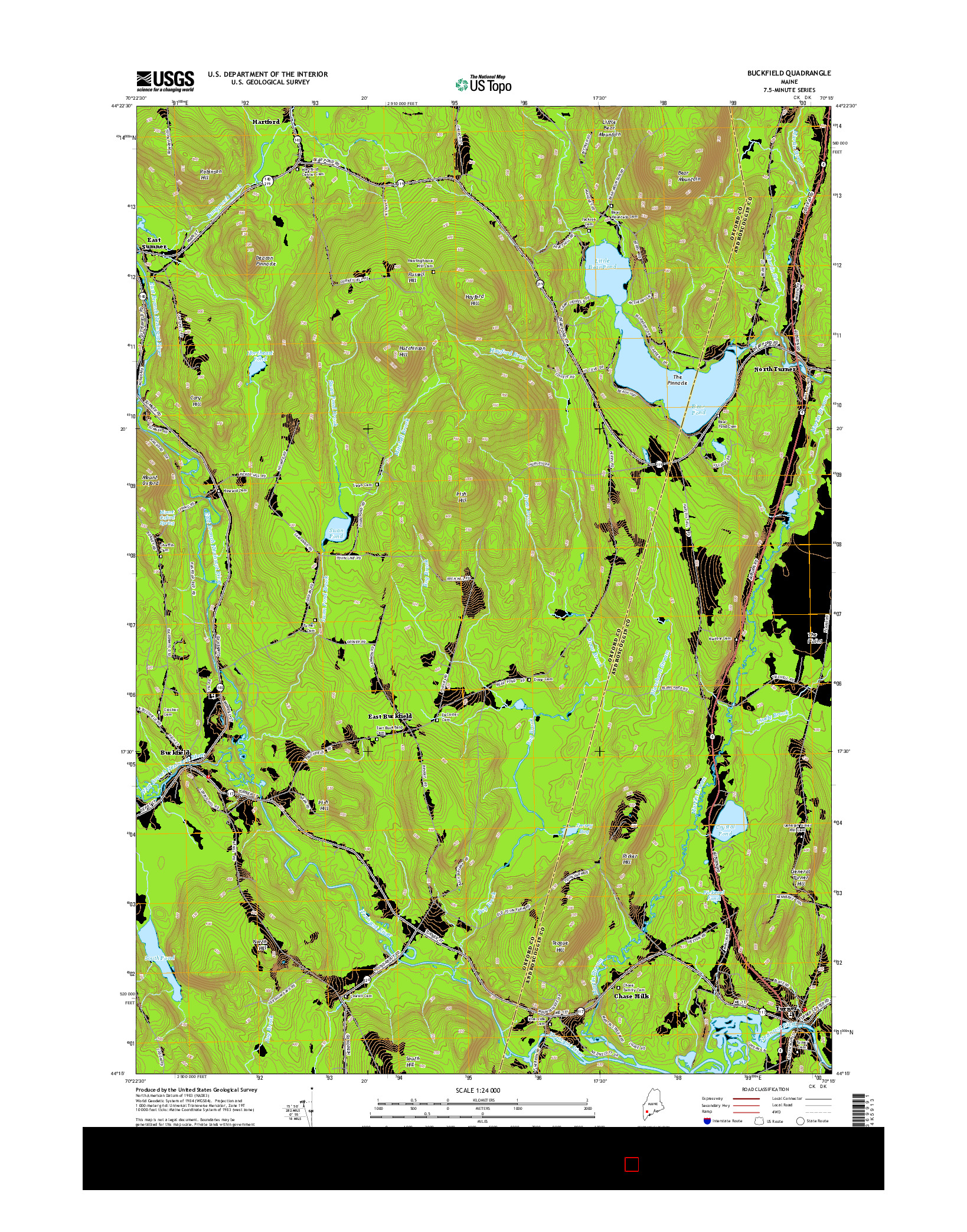 USGS US TOPO 7.5-MINUTE MAP FOR BUCKFIELD, ME 2014