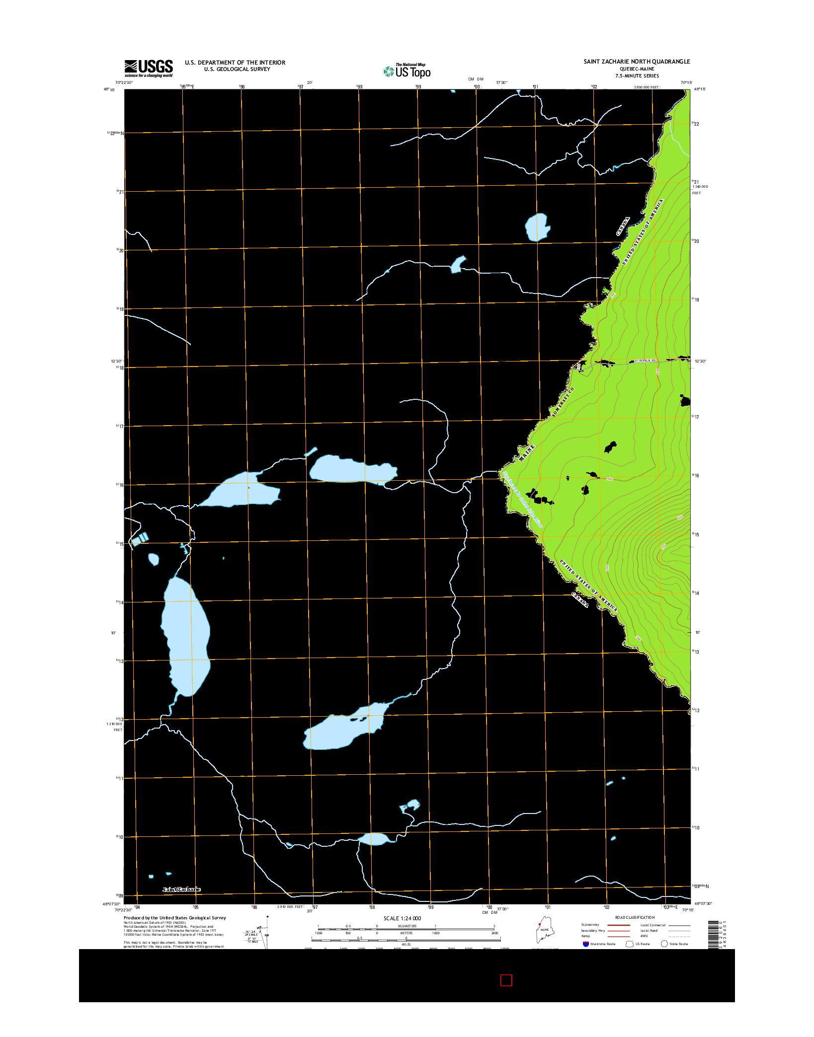 USGS US TOPO 7.5-MINUTE MAP FOR SAINT ZACHARIE NORTH, QC-ME 2014