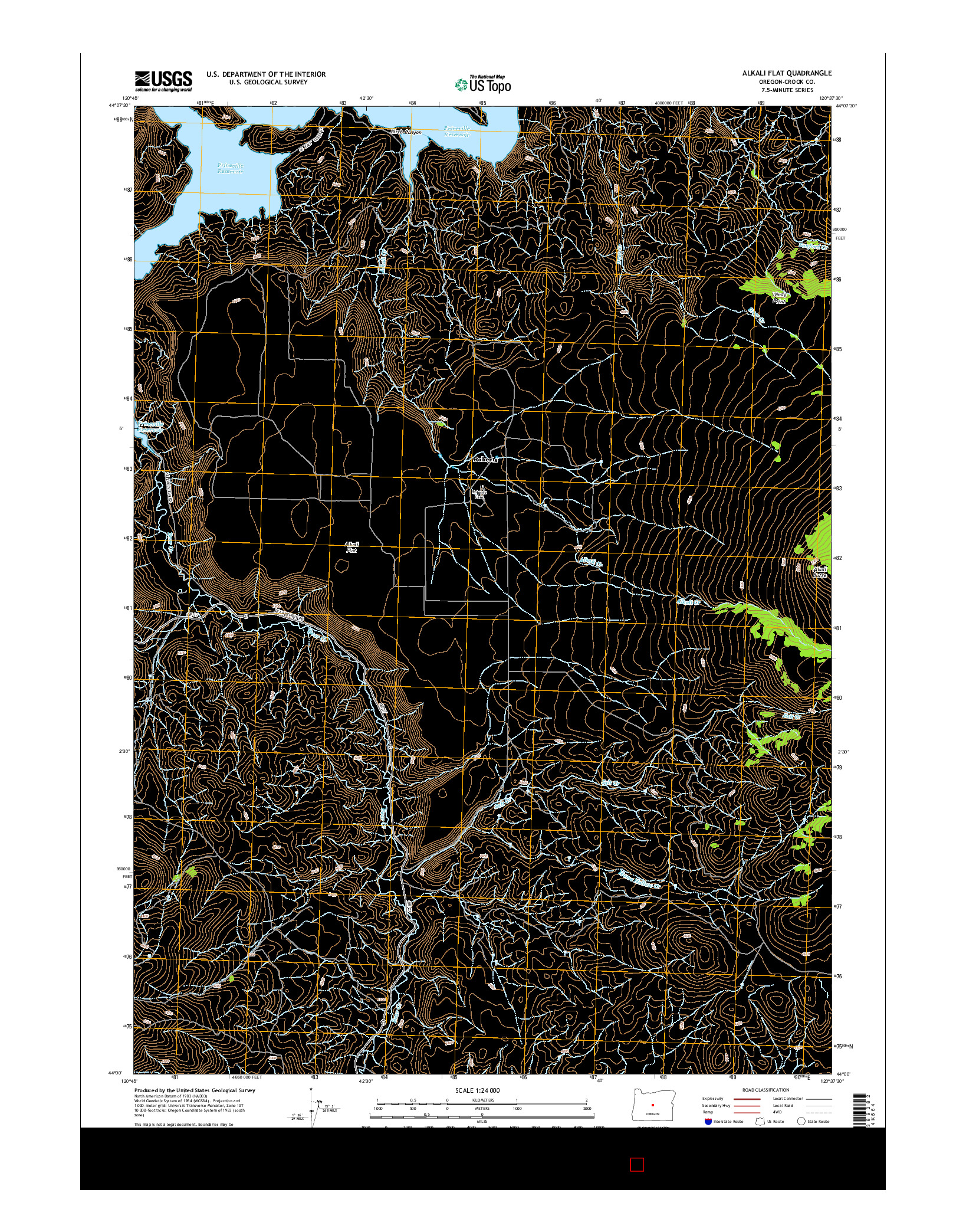 USGS US TOPO 7.5-MINUTE MAP FOR ALKALI FLAT, OR 2014